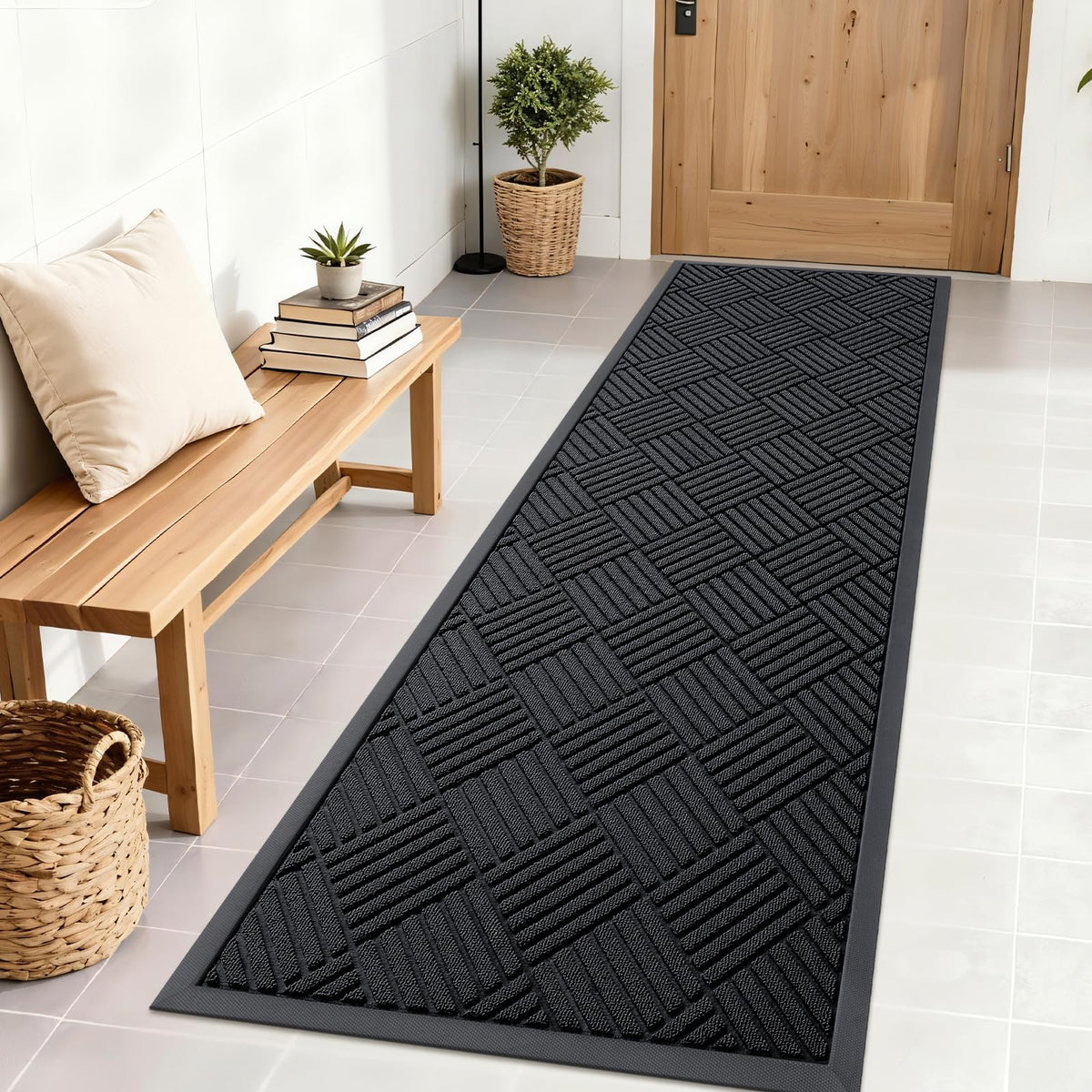 OLANLY Front Door Mat Outside Entrance, Waterproof Heavy-Duty Doormat