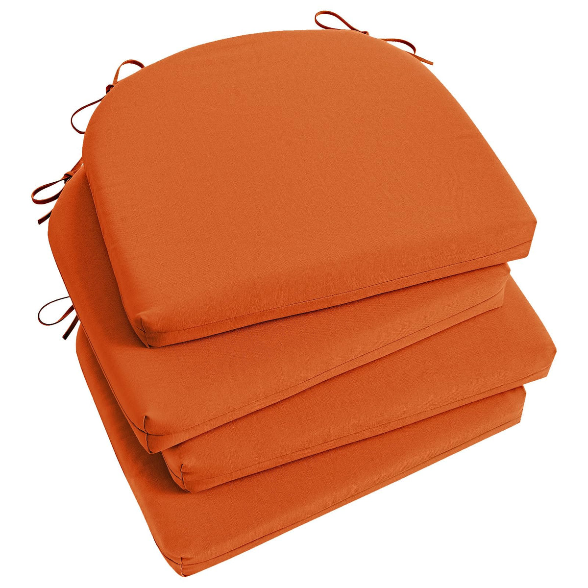 Basic Beyond Outdoor Chair Cushions Set of 4, Outdoor Cushions for Patio Furniture, Water Resistant Patio Chair Cushions with 2 Ties, 17x16x2, Black