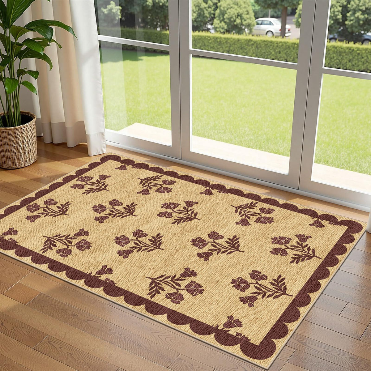 Floral Outdoor Rugs, 28"x43" Front Door Mat Indoor Outside Entrance