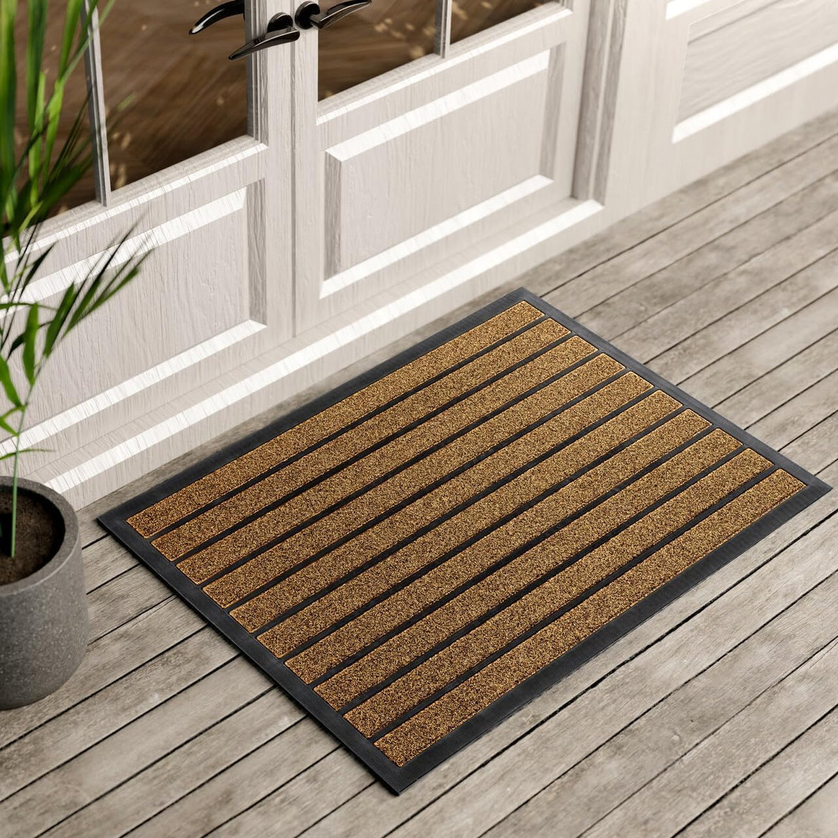 ubdyo Extra Durable Door Mat Outside Entrance (30" x 17", Bright Brown)