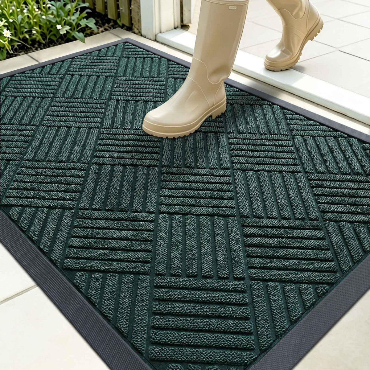 OLANLY Front Door Mat Outside Entrance, Waterproof Heavy-Duty Doormat