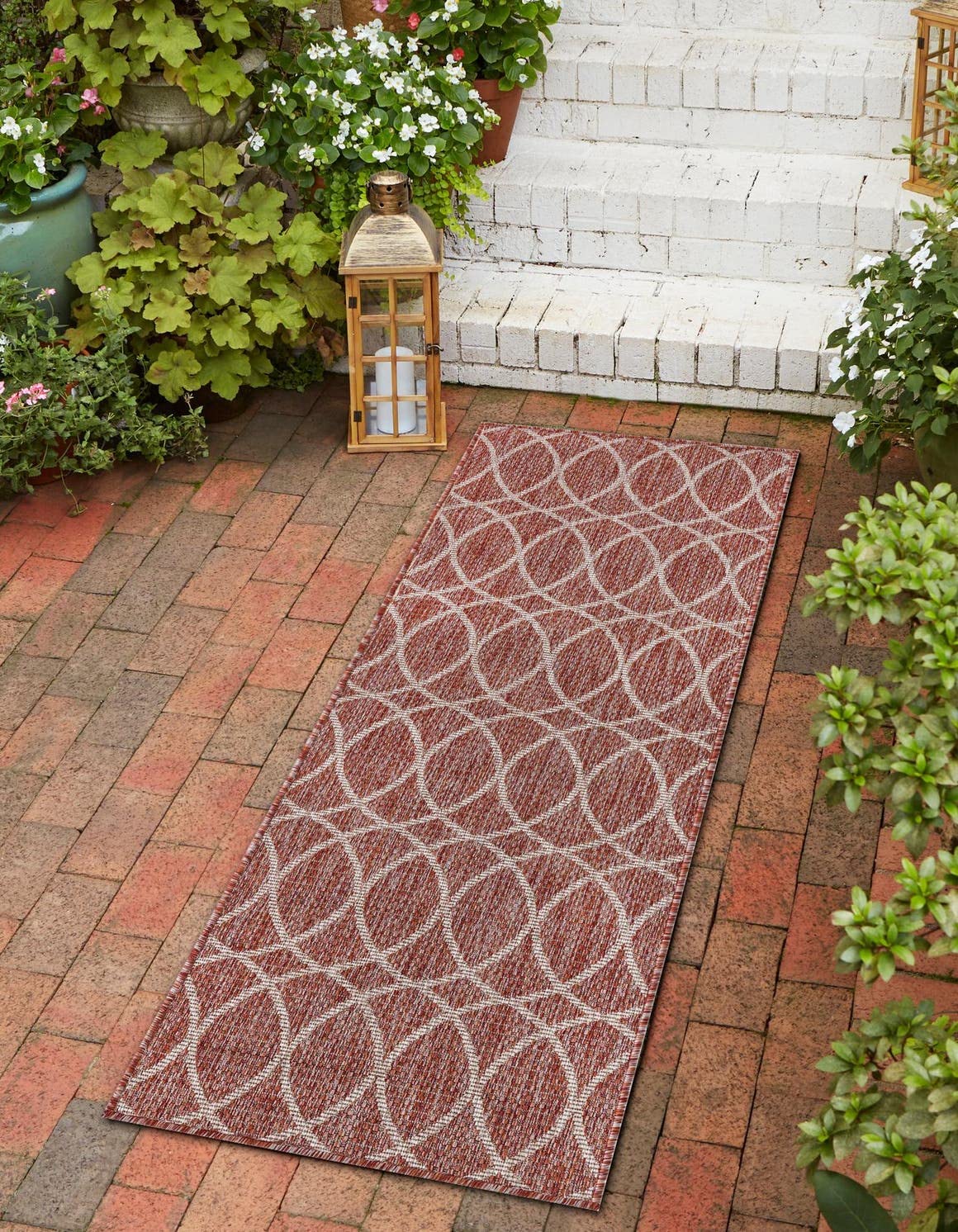 Unique Loom Outdoor Trellis Collection Area Rug - Gitter (10' x 14' 1" Rectangle, Blue/ Ivory)