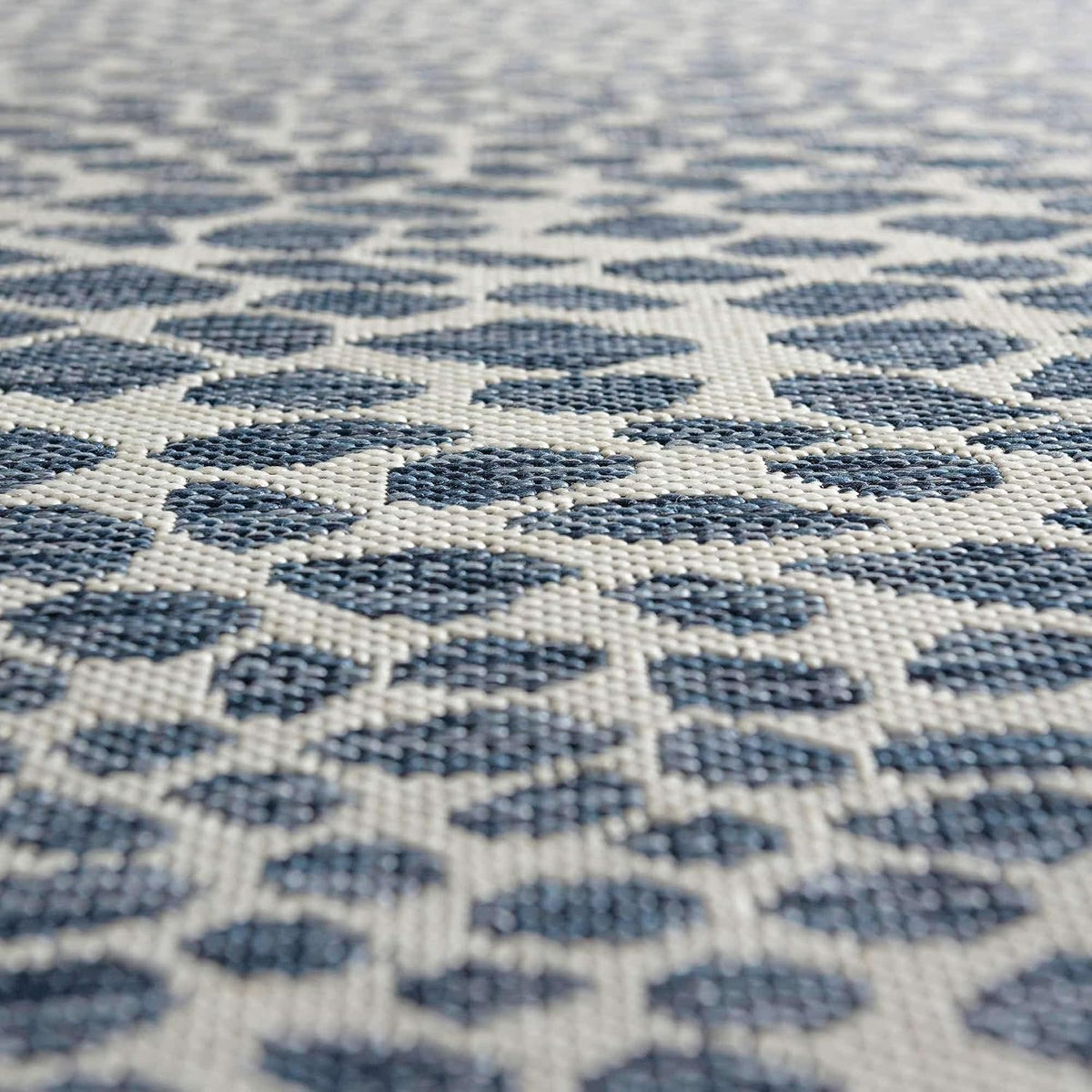 Unique Loom Outdoor Collection Area Rug - Cape Town (9' x 12' Rectangle, Blue/Ivory)