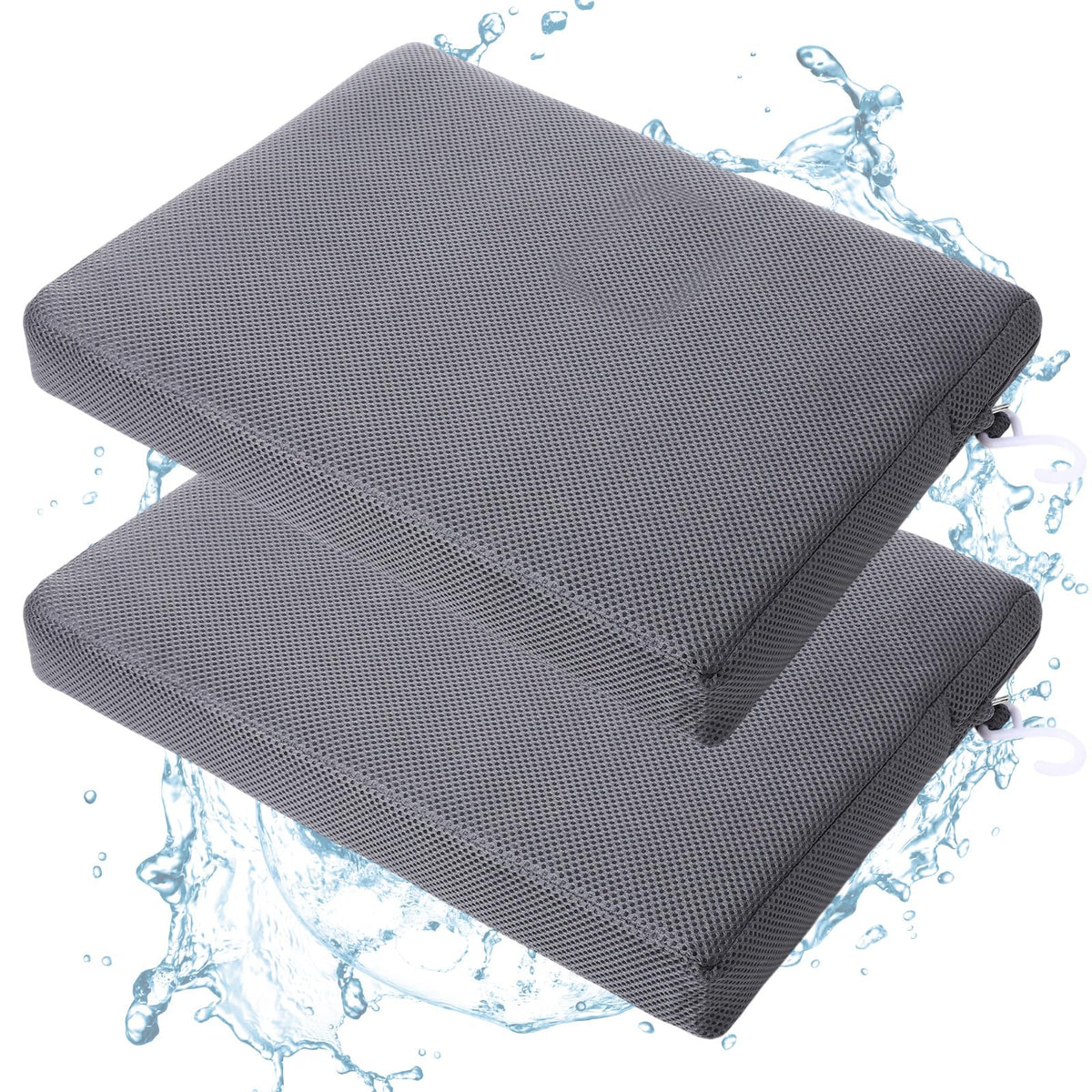 Leinuosen 2 Pcs Shower Seat Cushion with Non Slip Silicone Bottom 4d Mesh Pad Waterproof Shower Chair Cushion Bathtub Pad Bath Pillow Seat Mat Washable Fast Drying for Elderly Disabled(Blue)