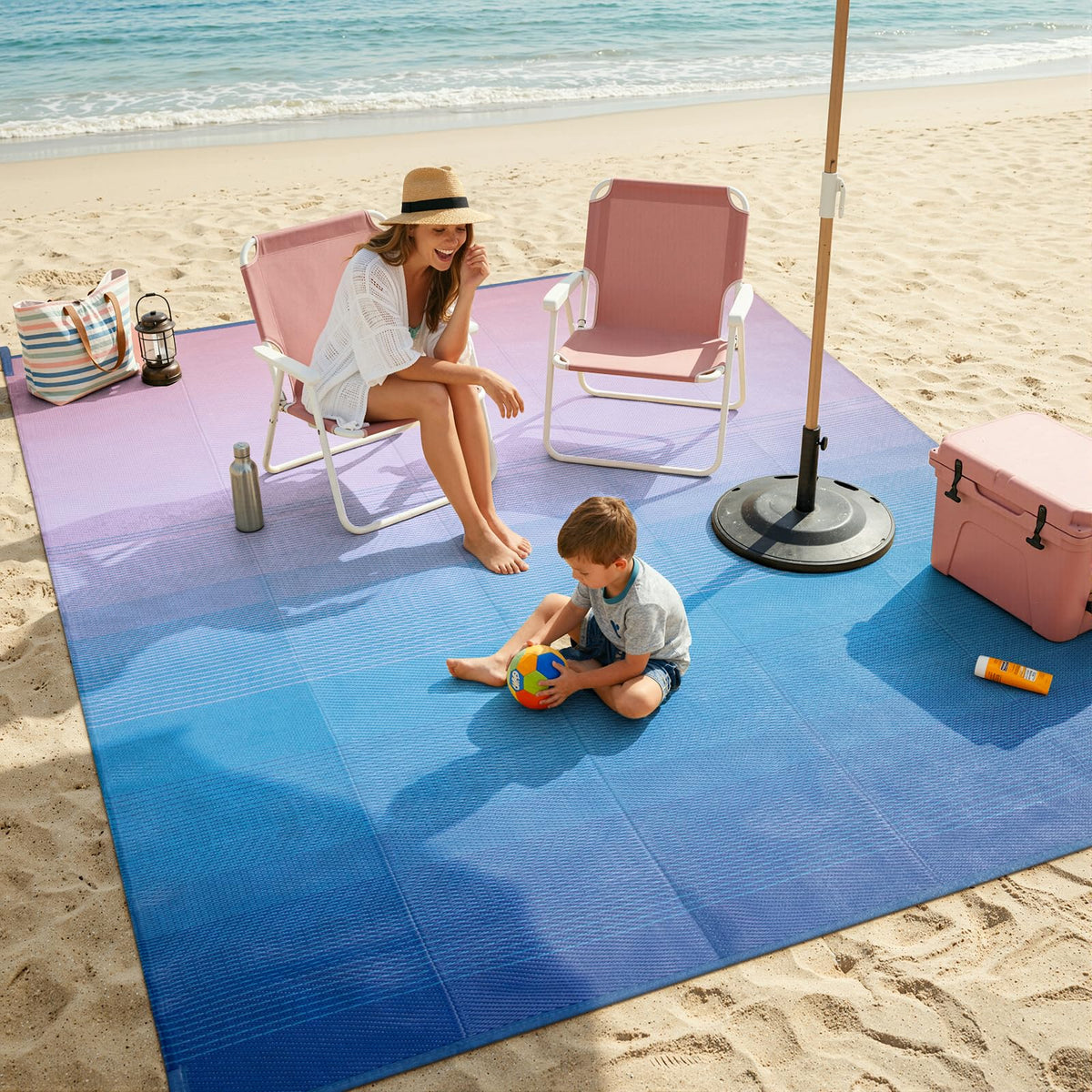 Lahome Extra Large Outdoor Rug 8x10 Patio Waterproof,Reversible Camping Rug