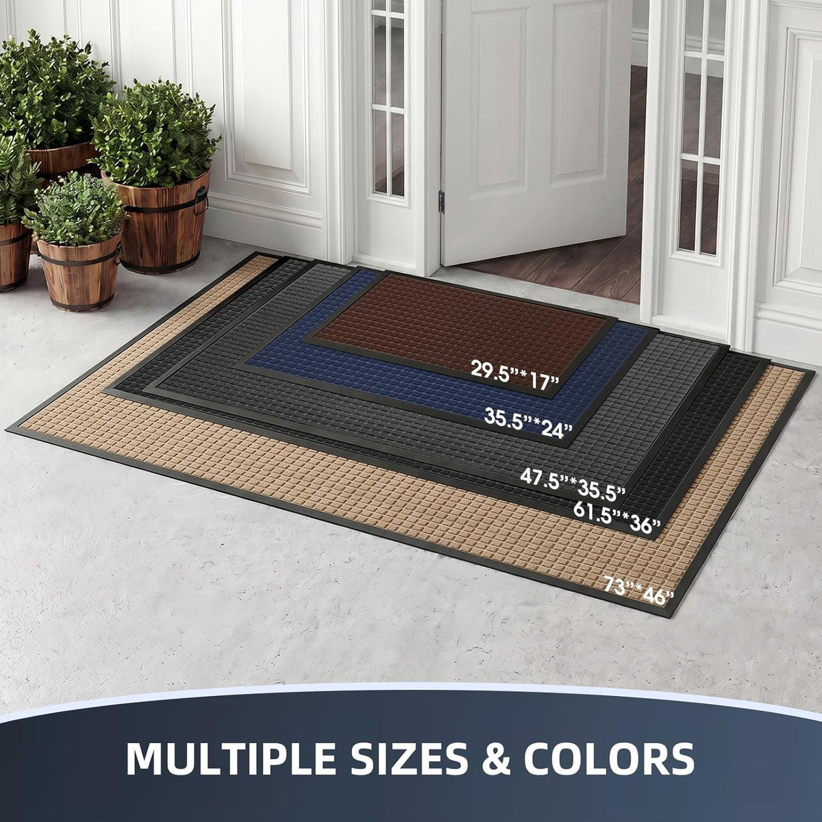 Front Door Mat Outside Entrance, Heavy Duty Doormat, 29.5"x17"