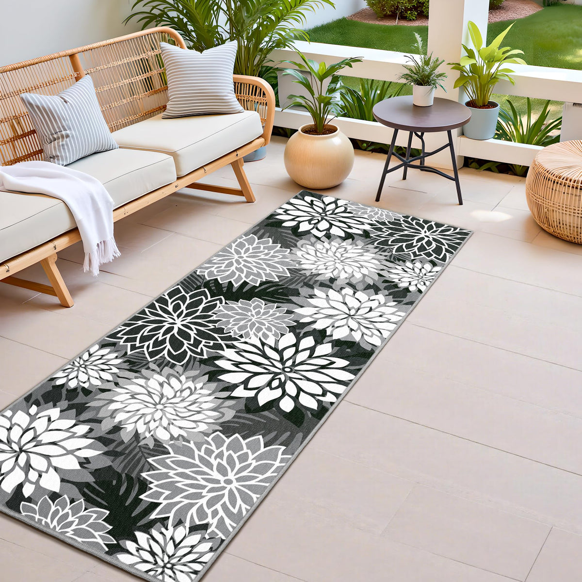 Arenarug Outdoor Rug Waterproof, Washable Patio Rug for Deck, 5x8, Colorful