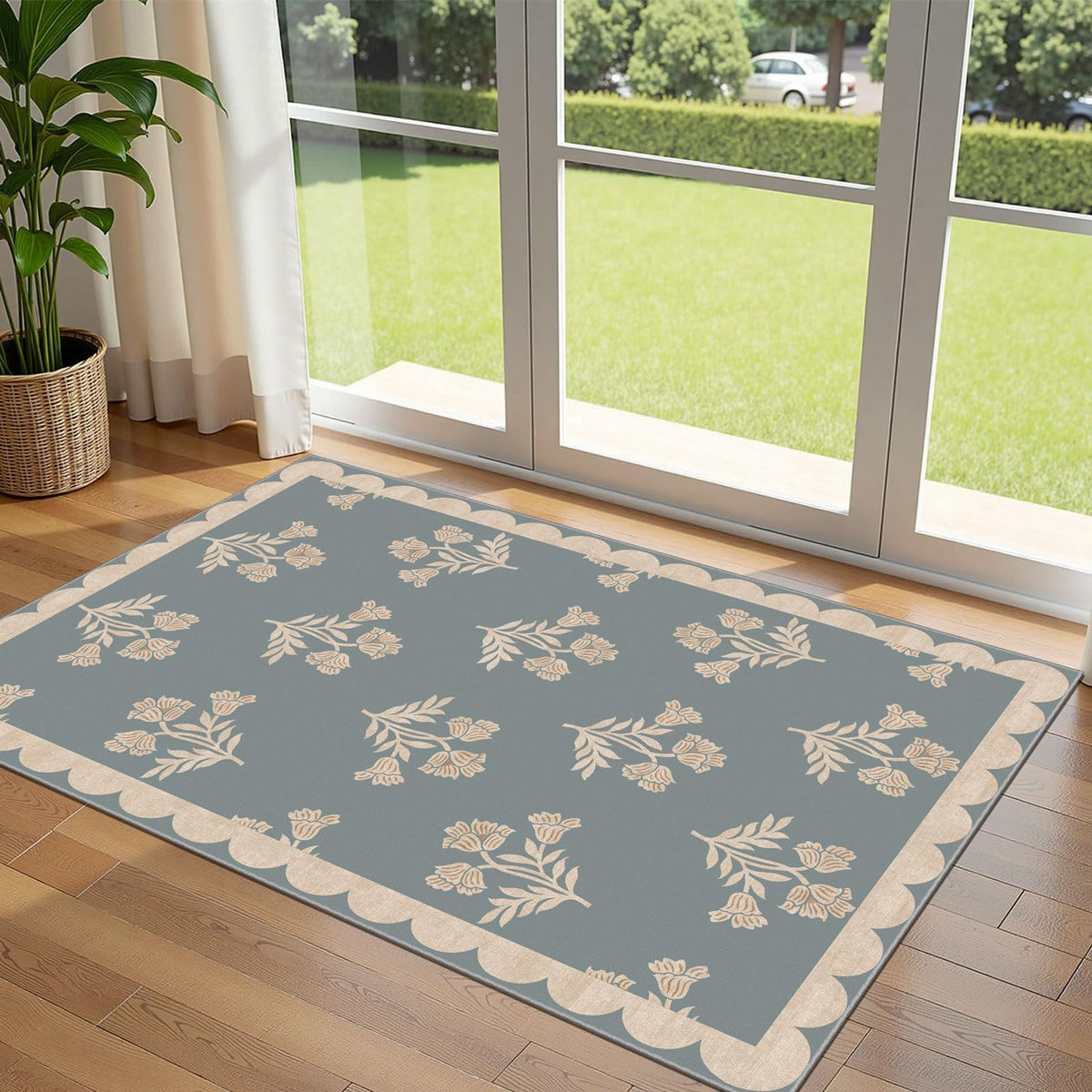 Floral Outdoor Rugs, 28"x43" Front Door Mat Indoor Outside Entrance