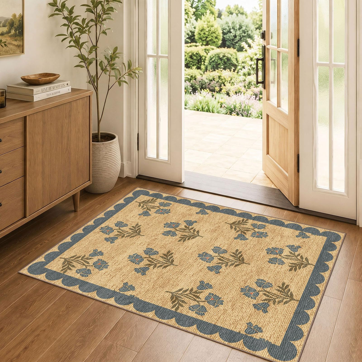 Floral Outdoor Rugs, 28"x43" Front Door Mat Indoor Outside Entrance
