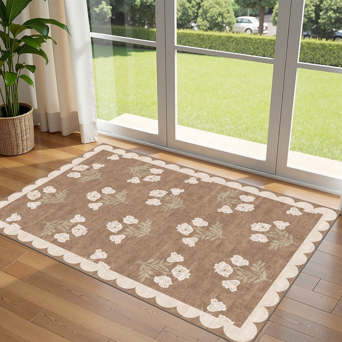 Floral Outdoor Rugs, 28"x43" Front Door Mat Indoor Outside Entrance