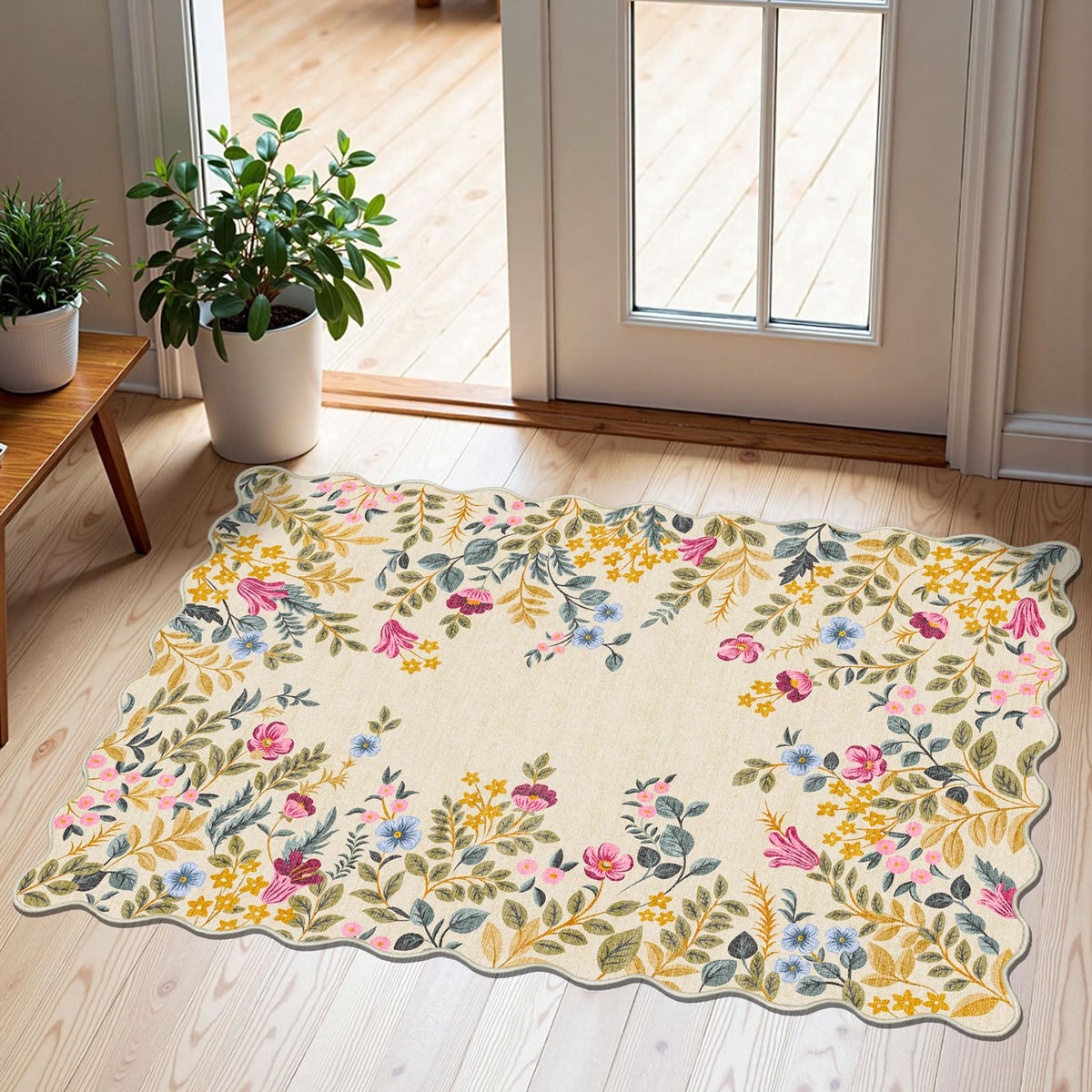 Floral Outdoor Rugs, 28"x43" Front Door Mat Indoor Outside Entrance