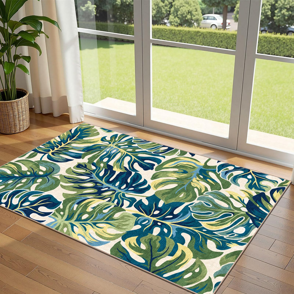 Floral Outdoor Rugs, 28"x43" Front Door Mat Indoor Outside Entrance