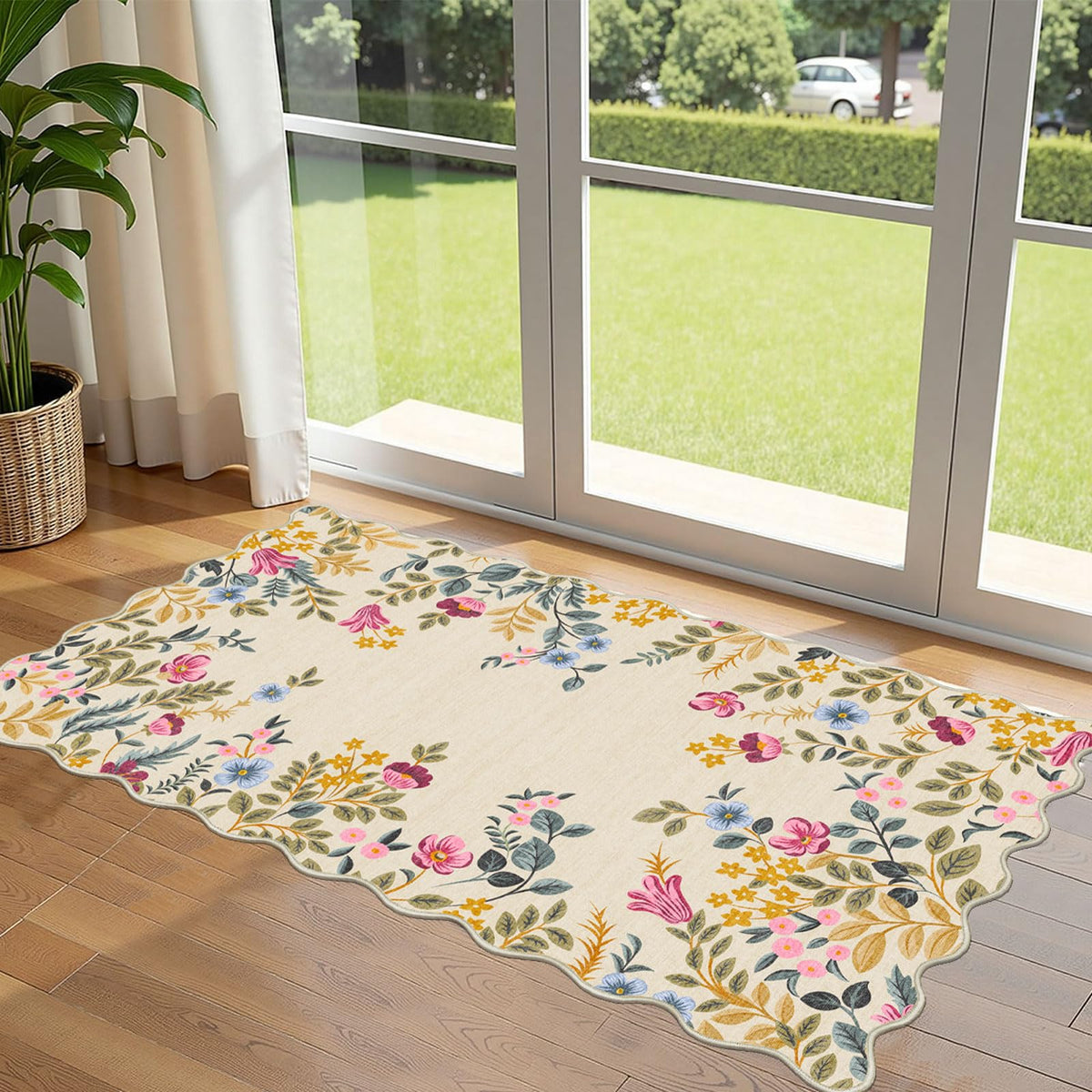 Floral Outdoor Rugs, 28"x43" Front Door Mat Indoor Outside Entrance