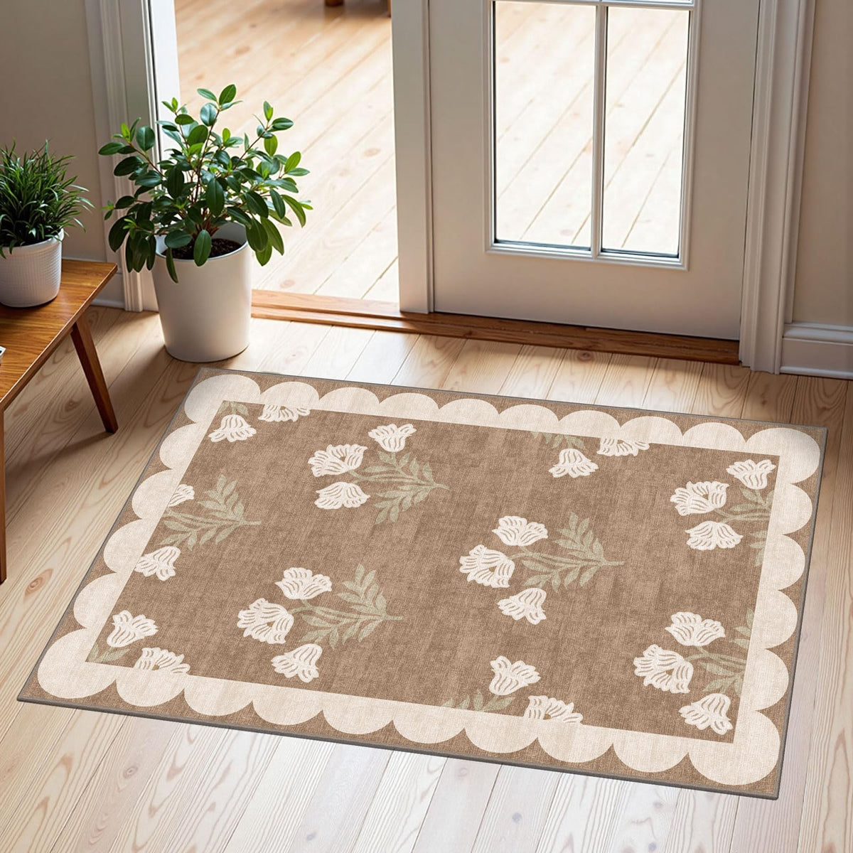 Floral Outdoor Rugs, 28"x43" Front Door Mat Indoor Outside Entrance
