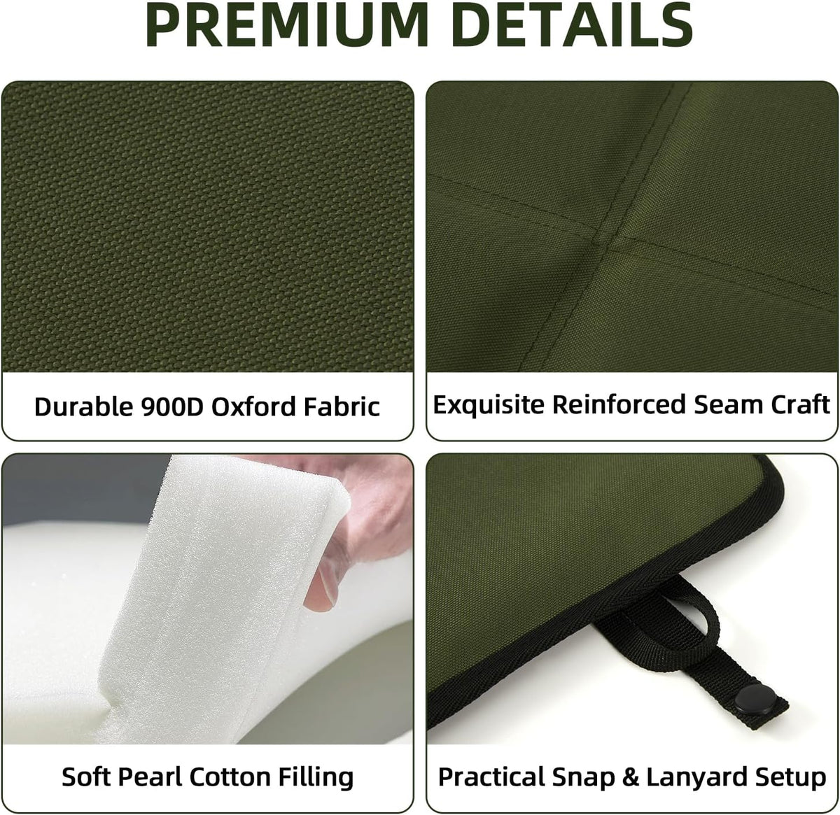 Portable Sitting Pad, 17.9'' x 14'' Oversized Camping Seat Cushion, Premium Leather Waterproof Bottom, Lightweight Folding Seat Pad for Backpacking, Hiking, Picnics