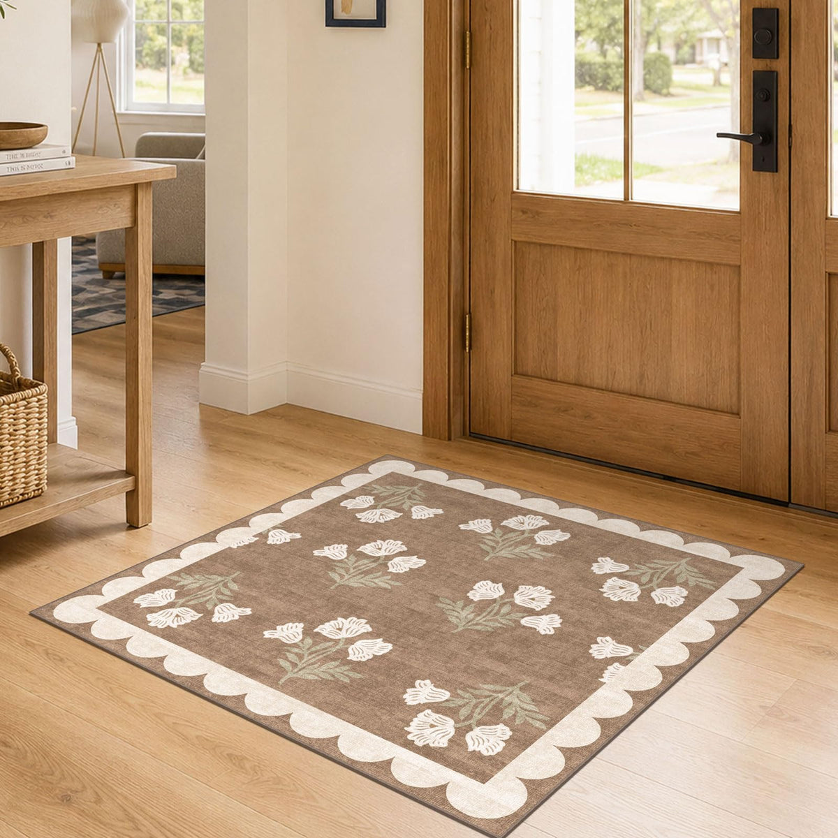 Floral Outdoor Rugs, 28"x43" Front Door Mat Indoor Outside Entrance