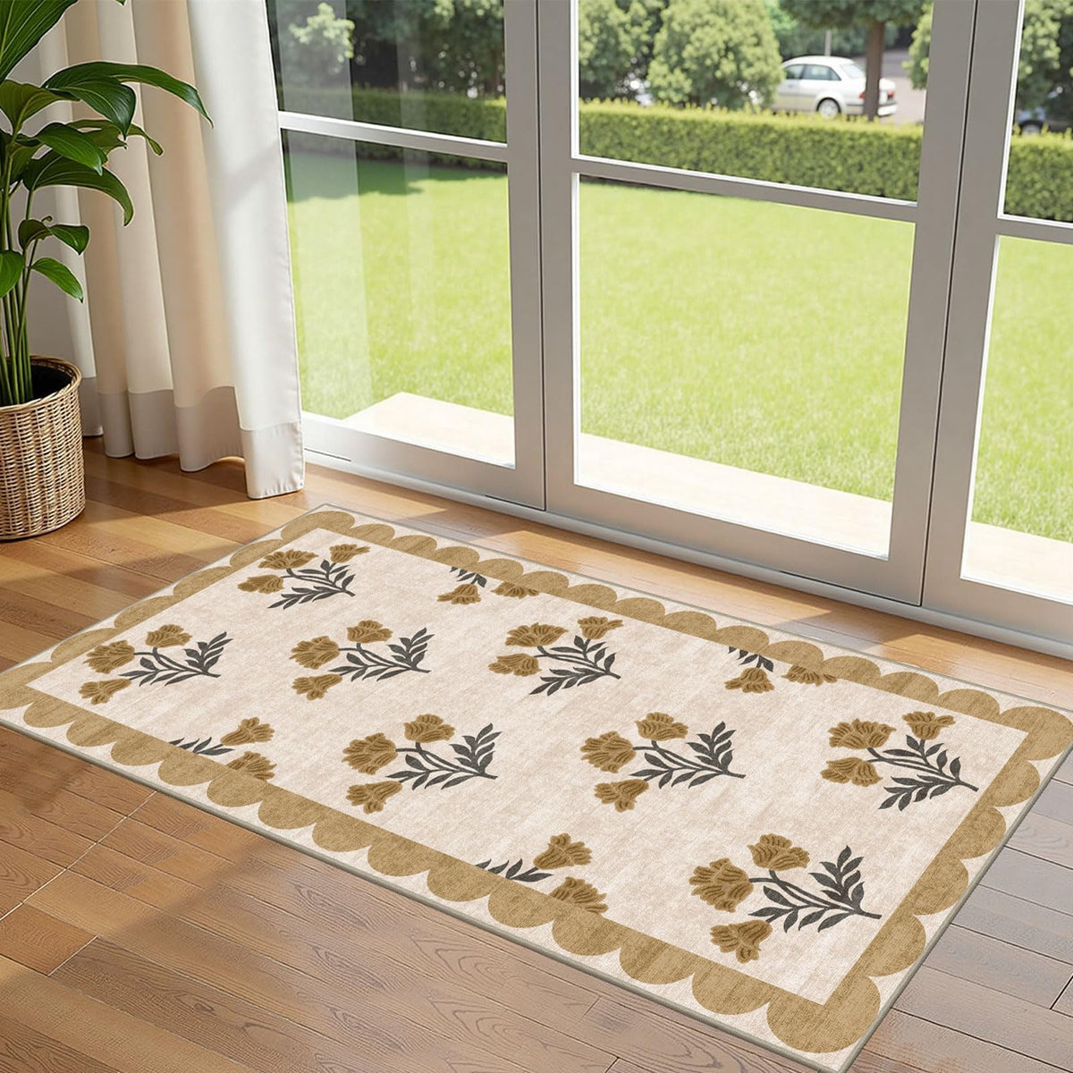 Floral Outdoor Rugs, 28"x43" Front Door Mat Indoor Outside Entrance