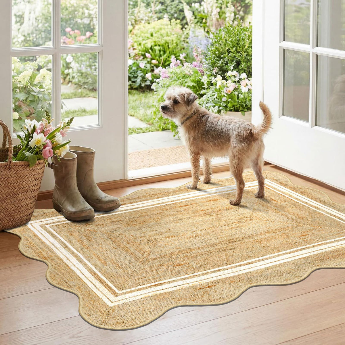 Floral Outdoor Rugs, 28"x43" Front Door Mat Indoor Outside Entrance