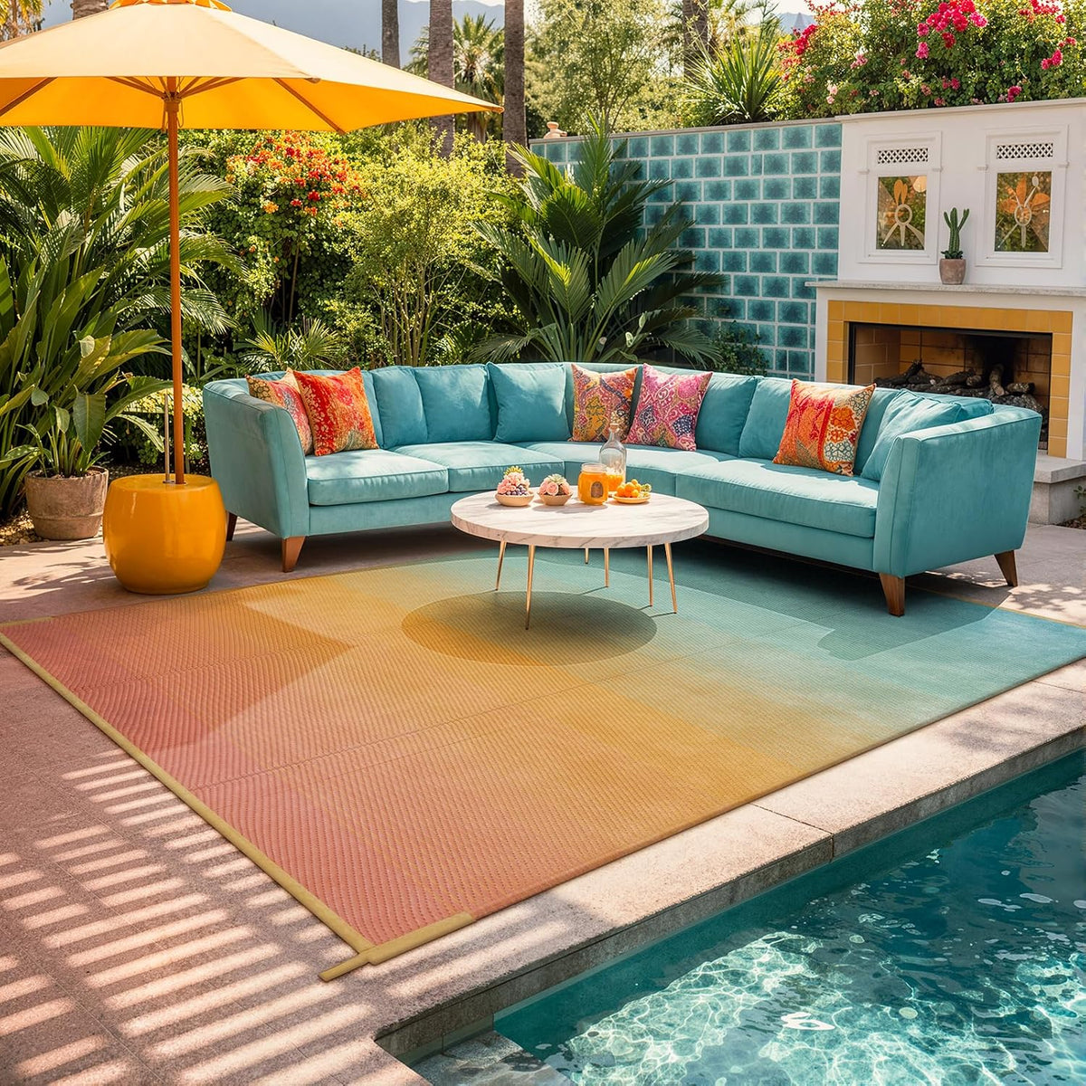 Lahome Extra Large Outdoor Rug 8x10 Patio Waterproof,Reversible Camping Rug