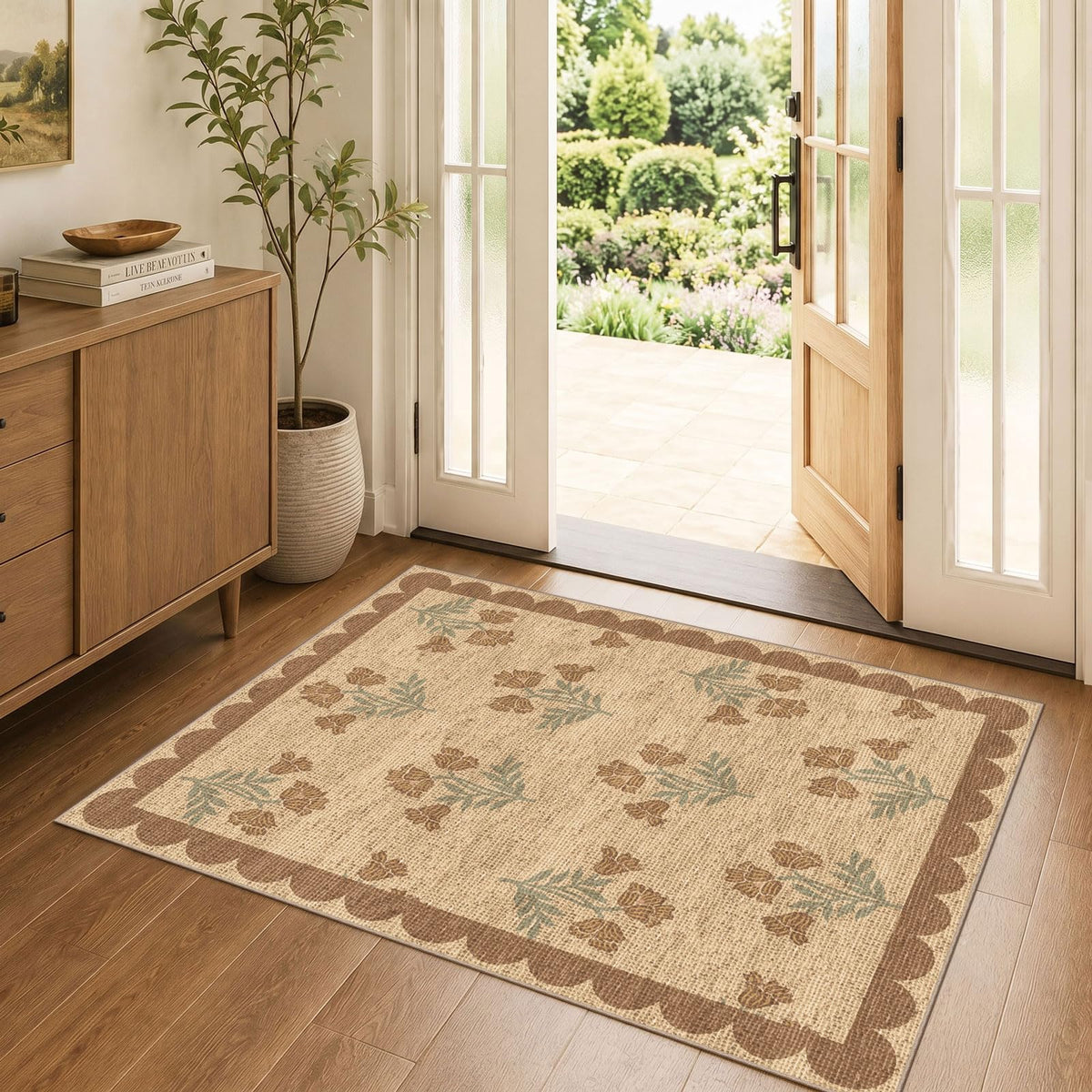 Floral Outdoor Rugs, 28"x43" Front Door Mat Indoor Outside Entrance