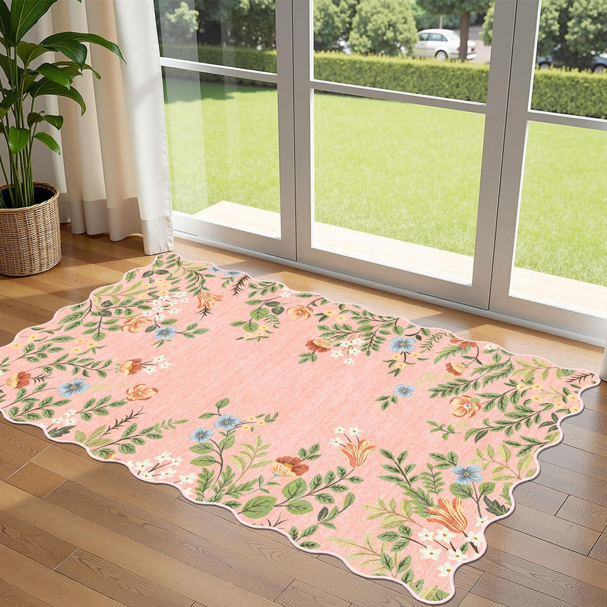 Floral Outdoor Rugs, 28"x43" Front Door Mat Indoor Outside Entrance