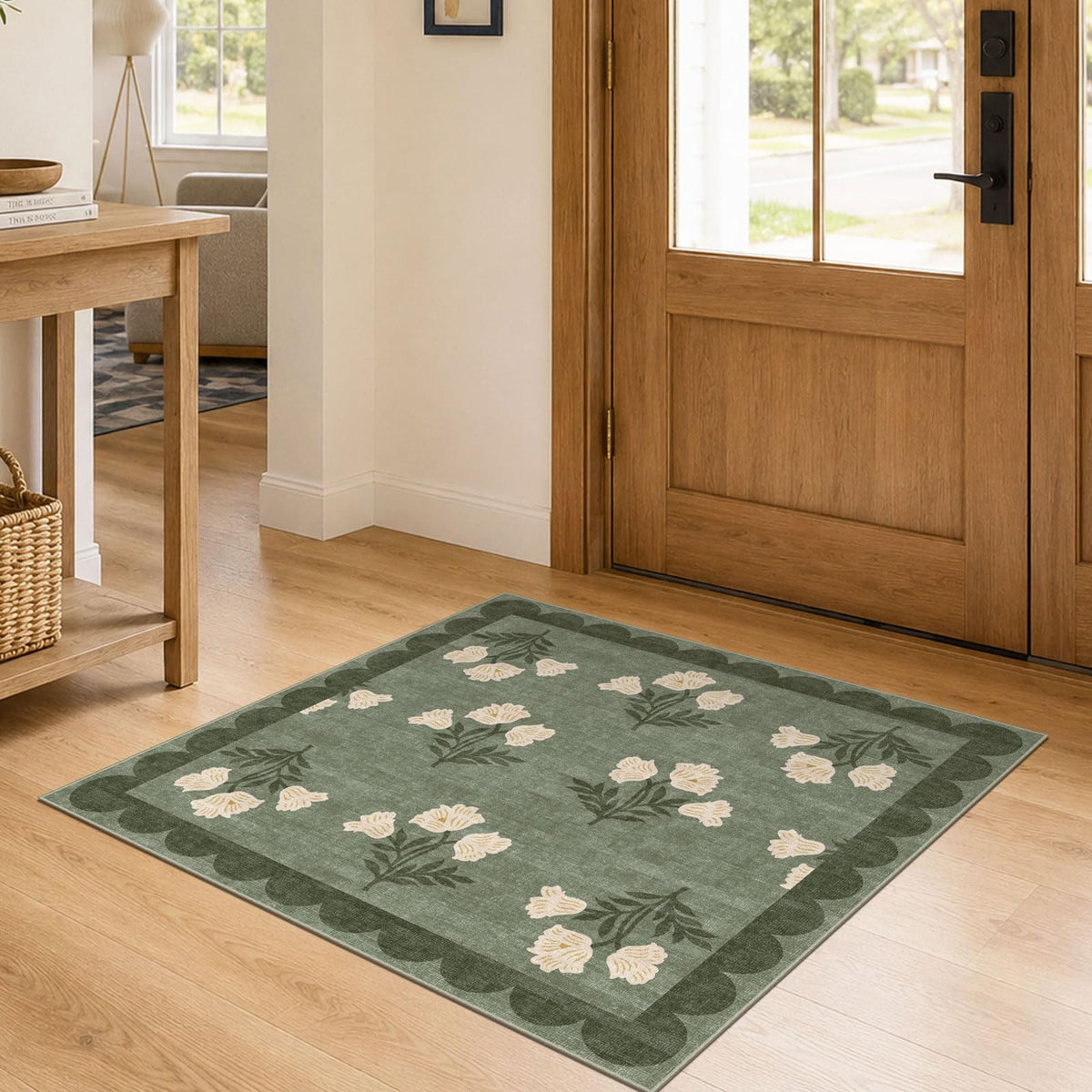 Floral Outdoor Rugs, 28"x43" Front Door Mat Indoor Outside Entrance