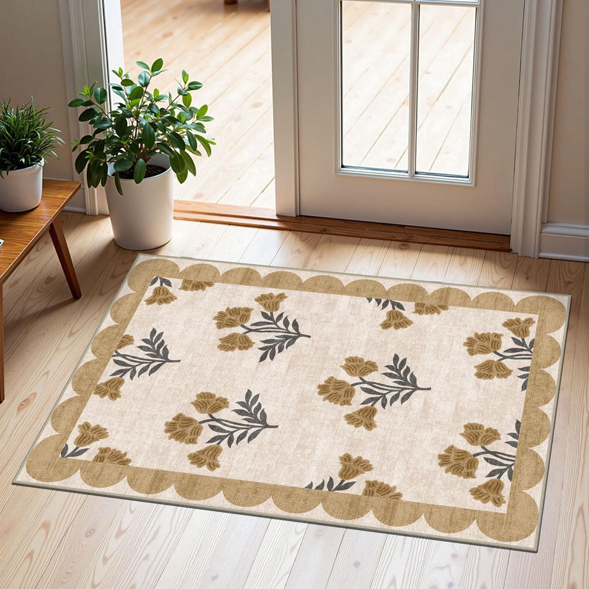 Floral Outdoor Rugs, 28"x43" Front Door Mat Indoor Outside Entrance