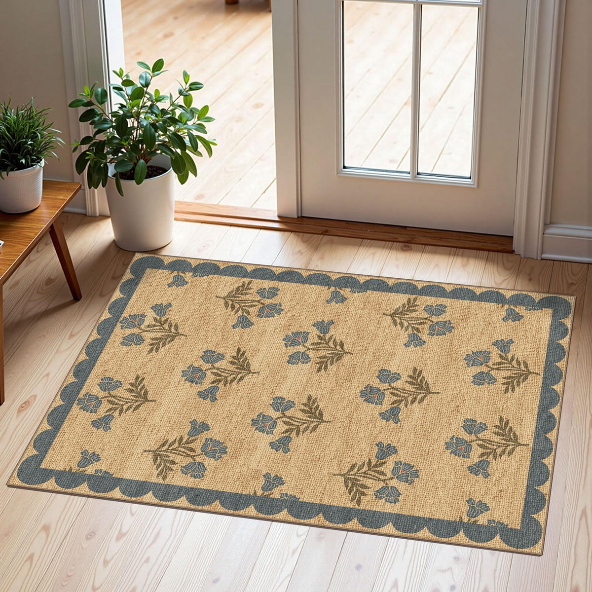 Floral Outdoor Rugs, 28"x43" Front Door Mat Indoor Outside Entrance