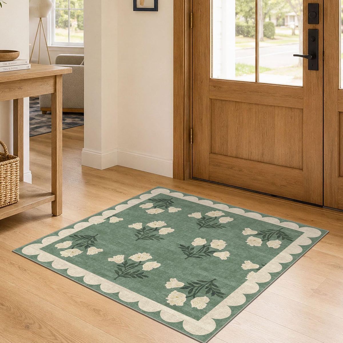 Floral Outdoor Rugs, 28"x43" Front Door Mat Indoor Outside Entrance