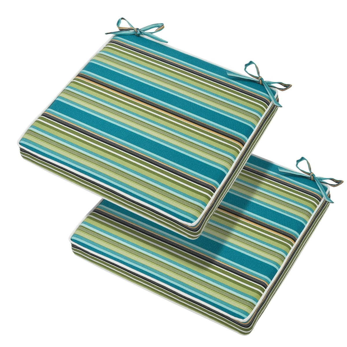 Magpie Fabrics Indoor Outdoor Waterproof Square Chair Cushion, 18" x 18" x 2.5", 2 Pack, Water Resistant Seat Cushions, for Patio Garden Office, Phoenix Red Orange