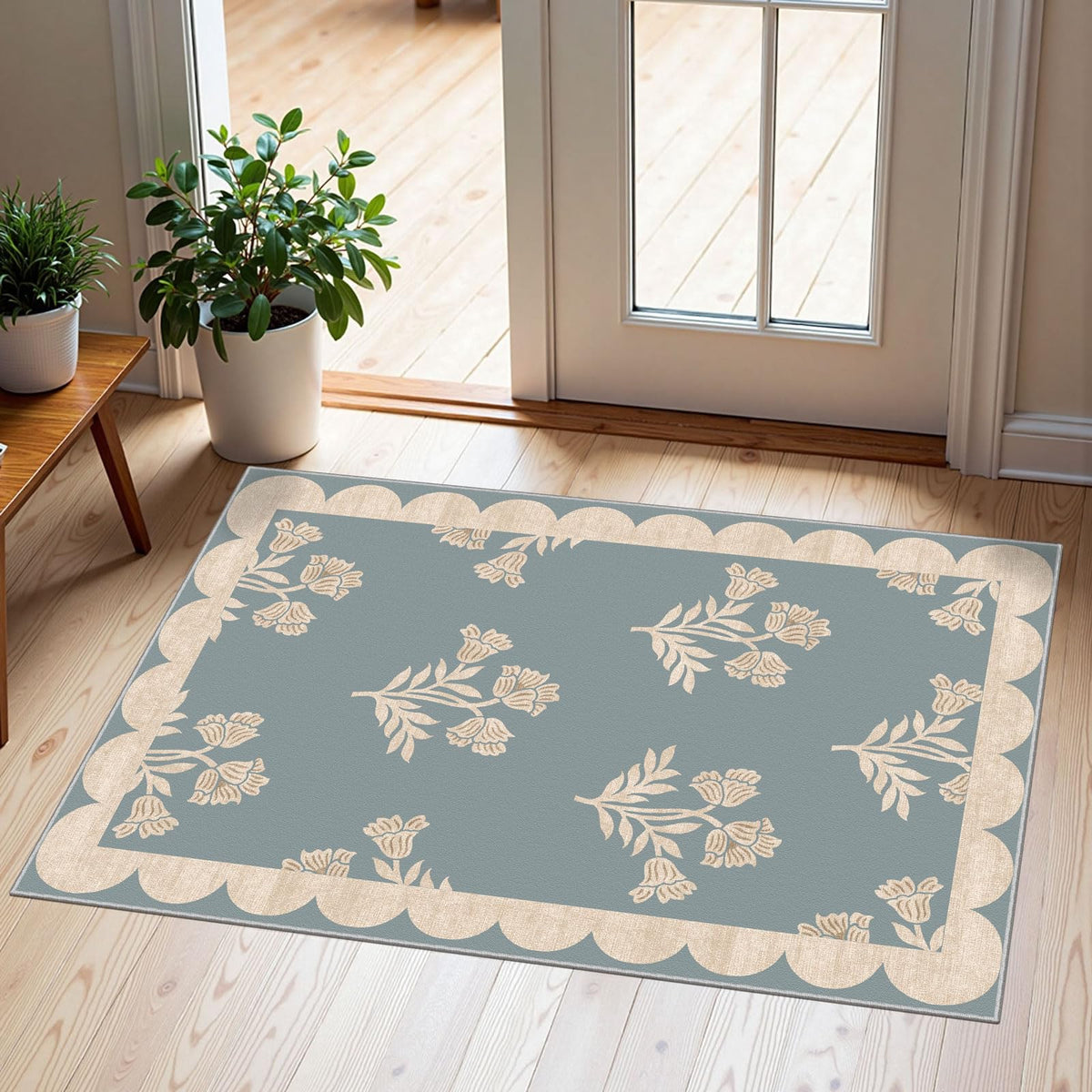 Floral Outdoor Rugs, 28"x43" Front Door Mat Indoor Outside Entrance