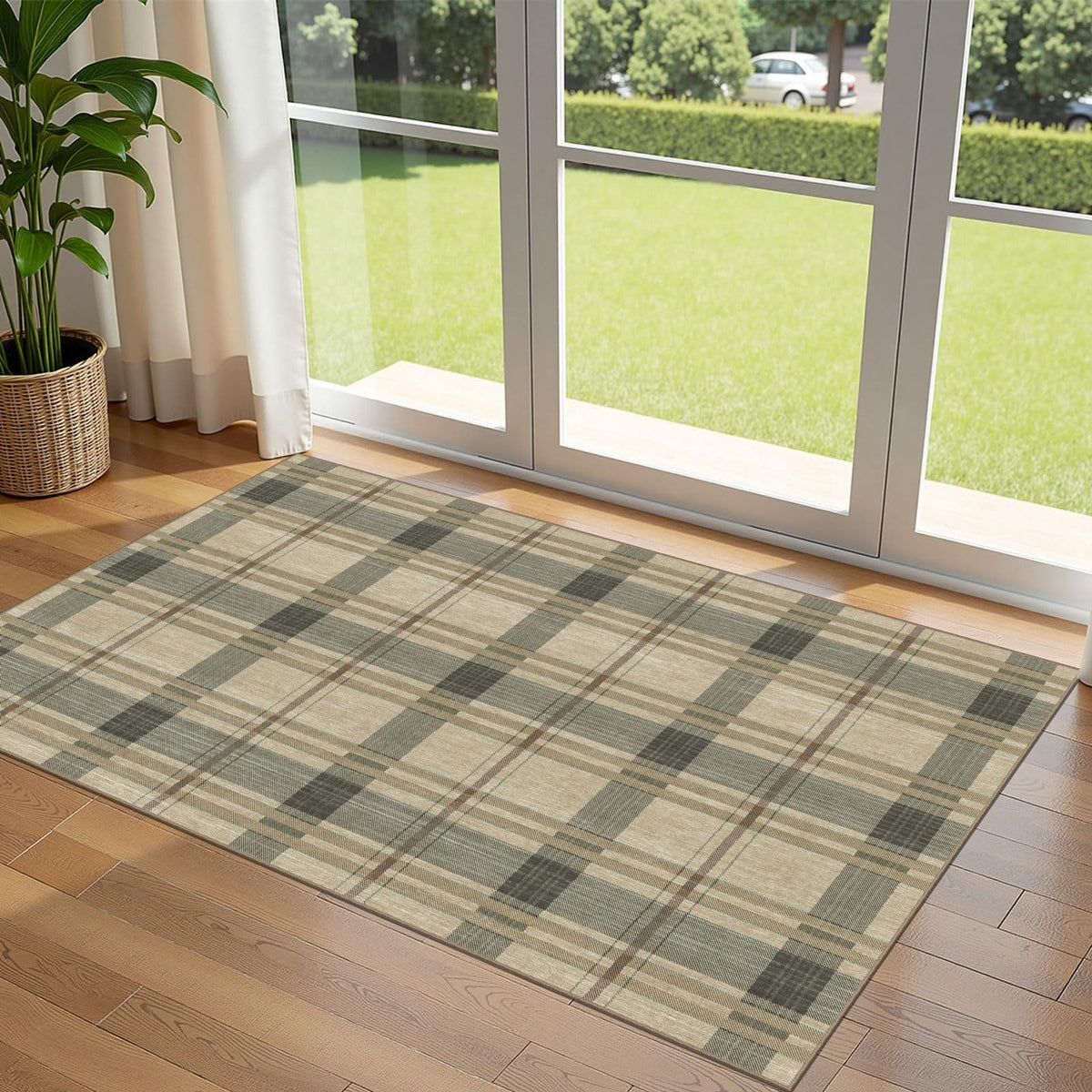 Floral Outdoor Rugs, 28"x43" Front Door Mat Indoor Outside Entrance