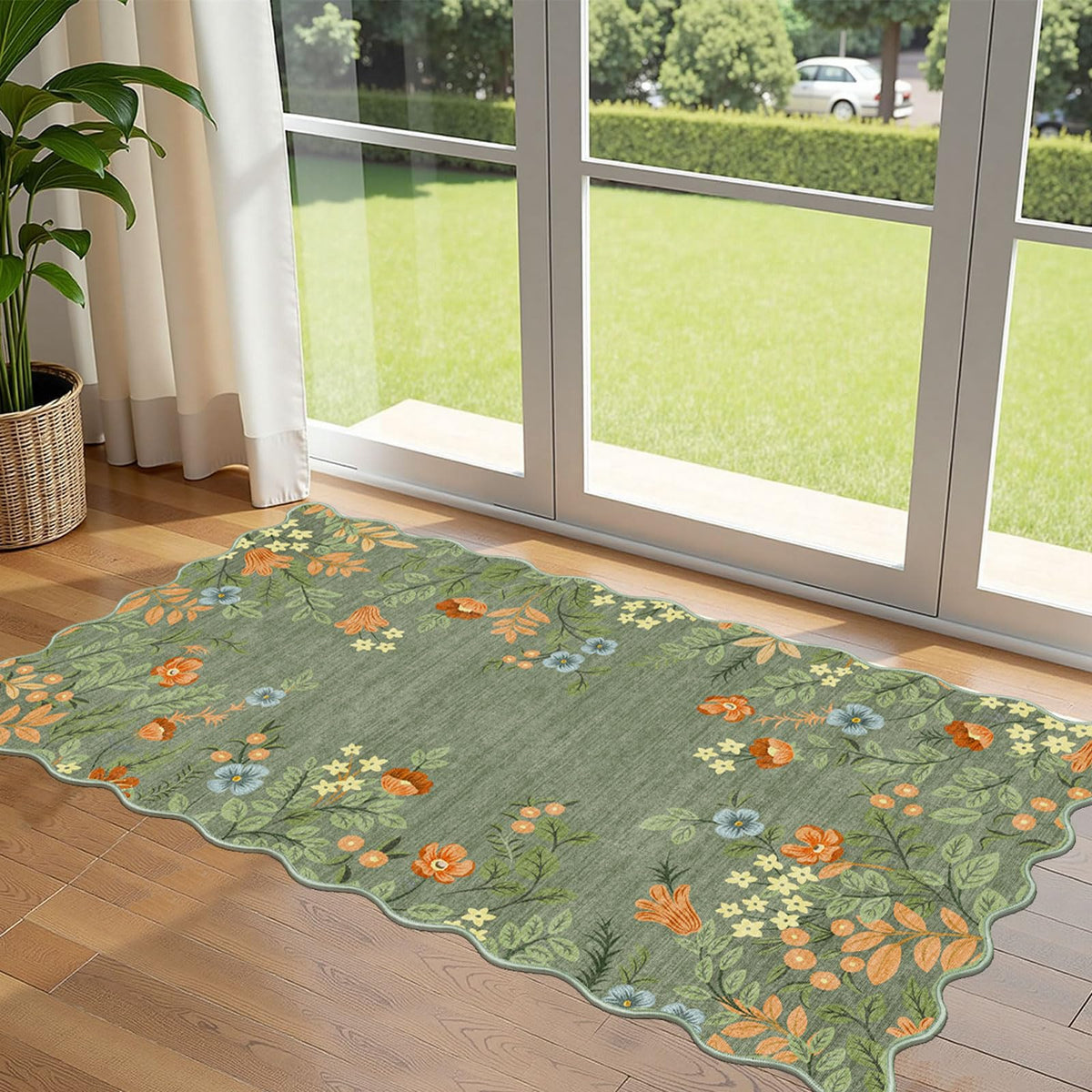 Floral Outdoor Rugs, 28"x43" Front Door Mat Indoor Outside Entrance