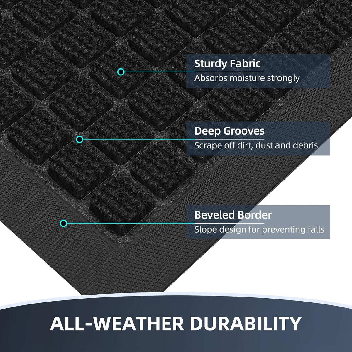 Front Door Mat Outside Entrance, Heavy Duty Doormat, 29.5"x17"
