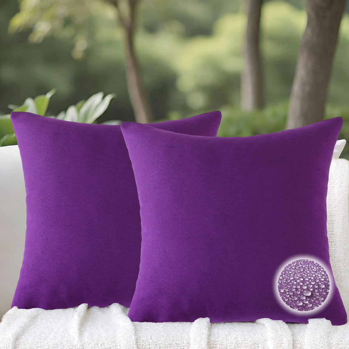 Outdoor Throw Pillows with Inserts, Waterproof Pillows for Outdoor Seating, Square Decorative Garden Cushion for Patio Furniture, Bed, Couch, Sofa(Red, 18" x 18" (Pack of 2))