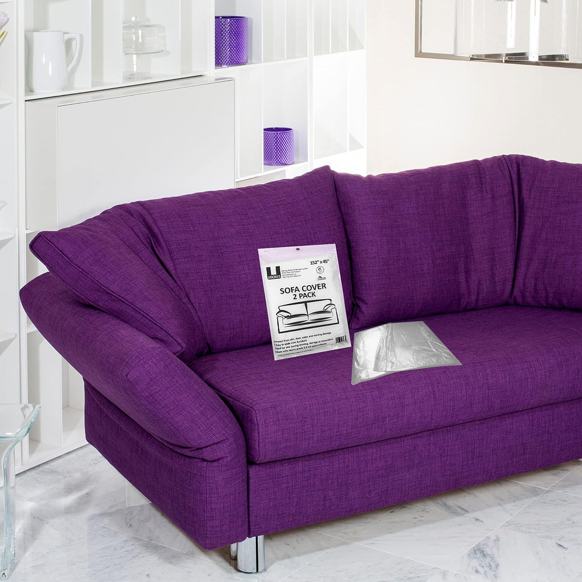 SOFA Moving Covers (2 Pack) - 45" x 152" - Moving & Storage Bags - UBOXES,Water resistant
