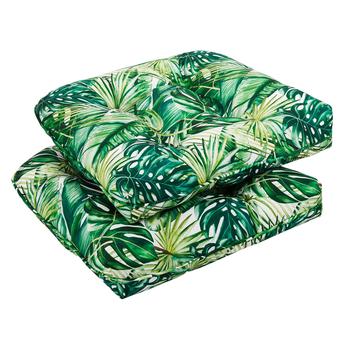 downluxe Outdoor Chair Cushions Set of 4 for Patio Furniture, Water Resistant Tufted Overstuffed Patio Furniture Cushions, Thick Outdoor Seat Cushion, 19" X 19" X 5", Black