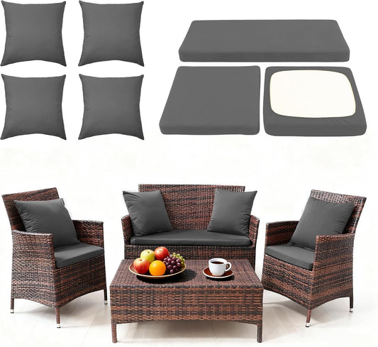 Waterproof 3-piece patio cushion set wicker furniture cushion covers