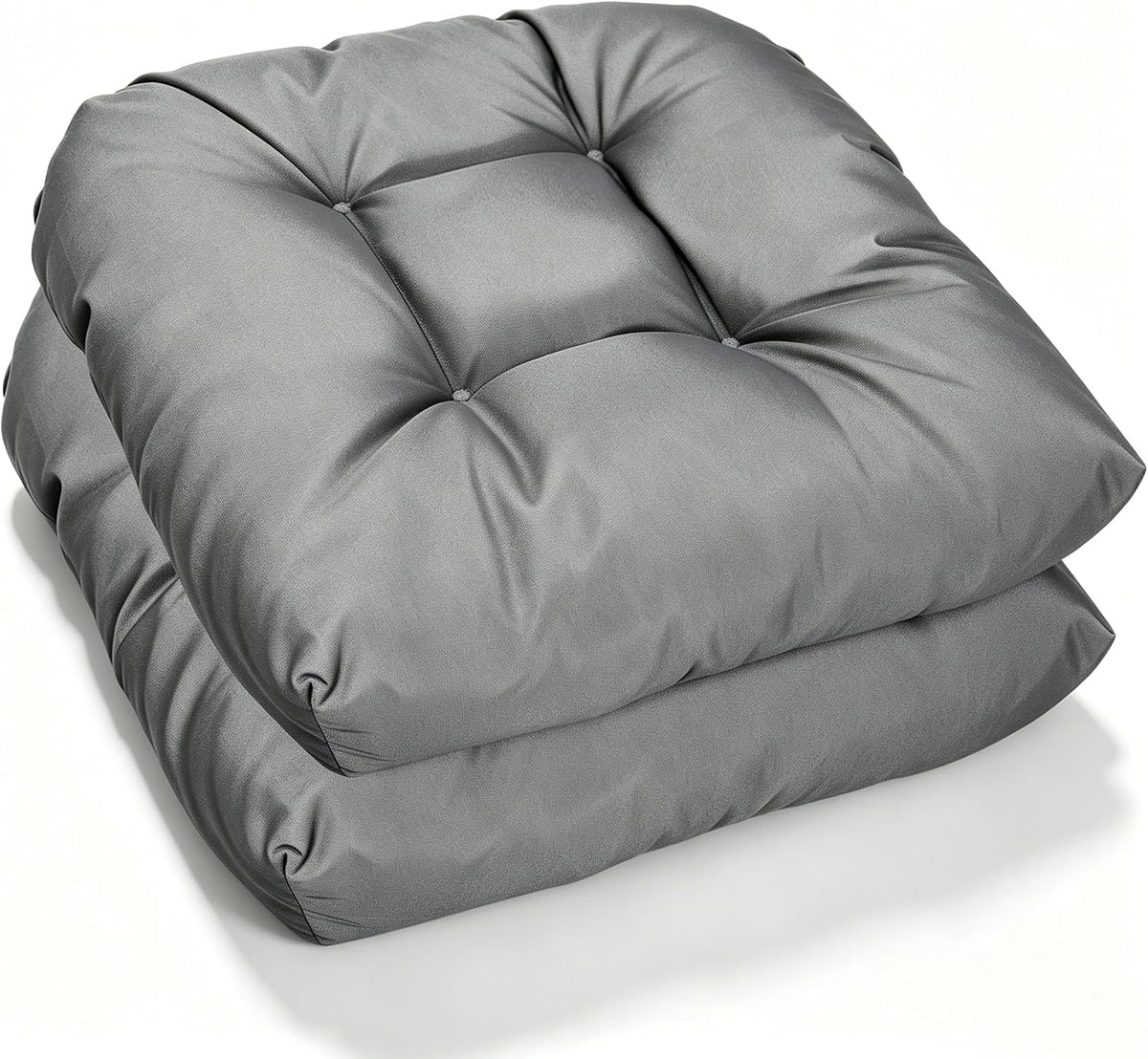 Outdoor Chair Cushions Set of 2 Patio Cushions 19x19x5”Waterproof &Fade Resistent Outdoor Cushion for Patio Furniture, Foam Filled Replacement Outdoors Seat Cushion for Dining Chairs, Gray