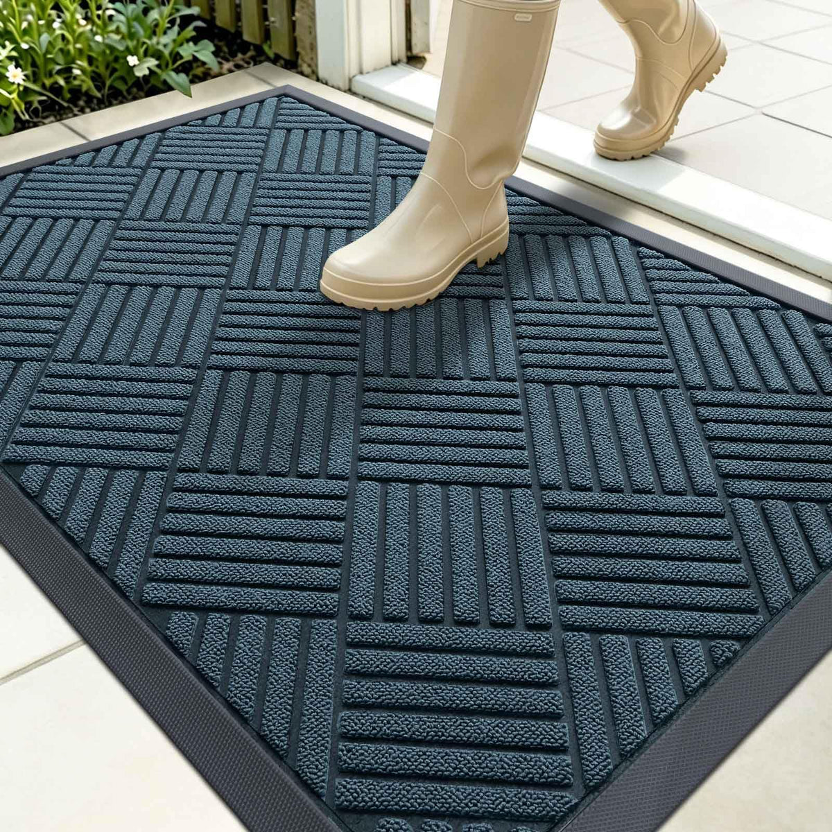 OLANLY Front Door Mat Outside Entrance, Waterproof Heavy-Duty Doormat
