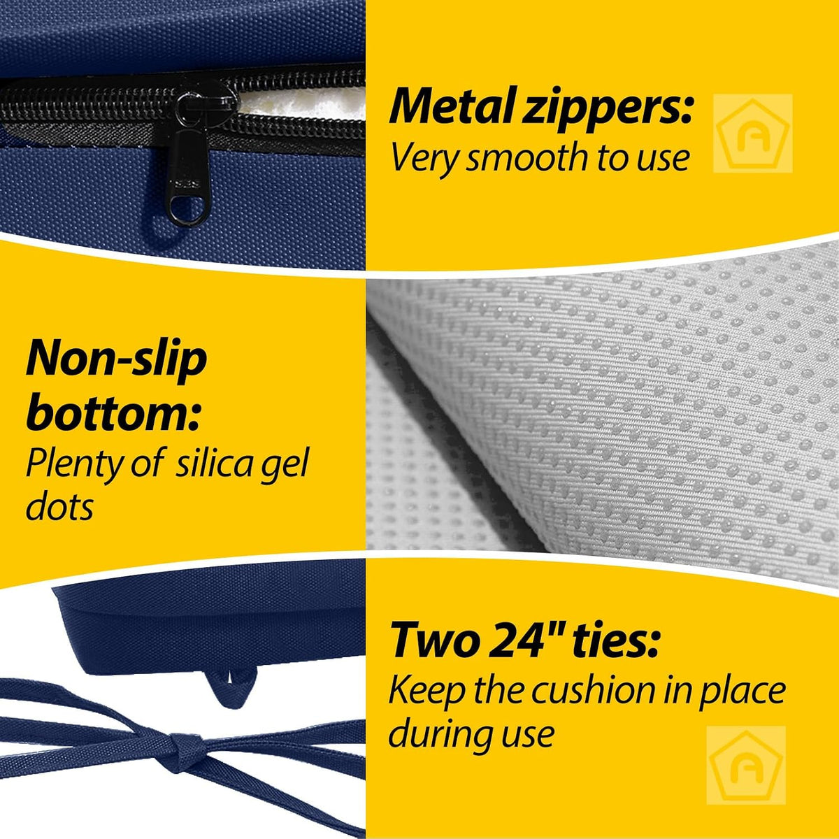 AAAAAcessories Outdoor Chair Cushions, 20 x 20 x 3 inches, Set of 2