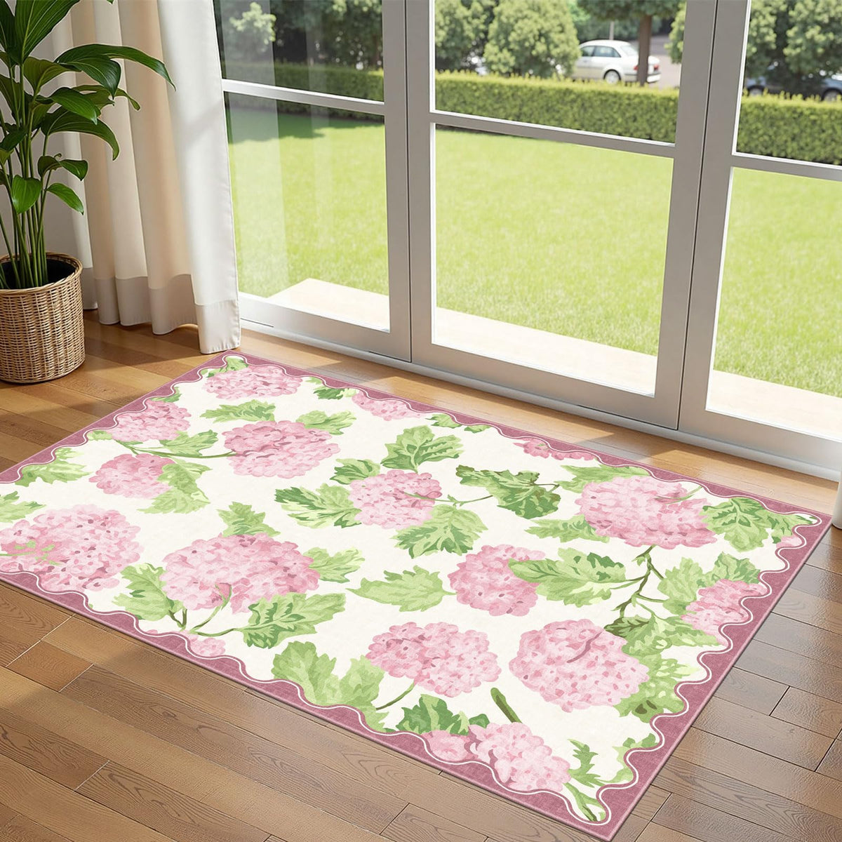 Floral Outdoor Rugs, 28"x43" Front Door Mat Indoor Outside Entrance