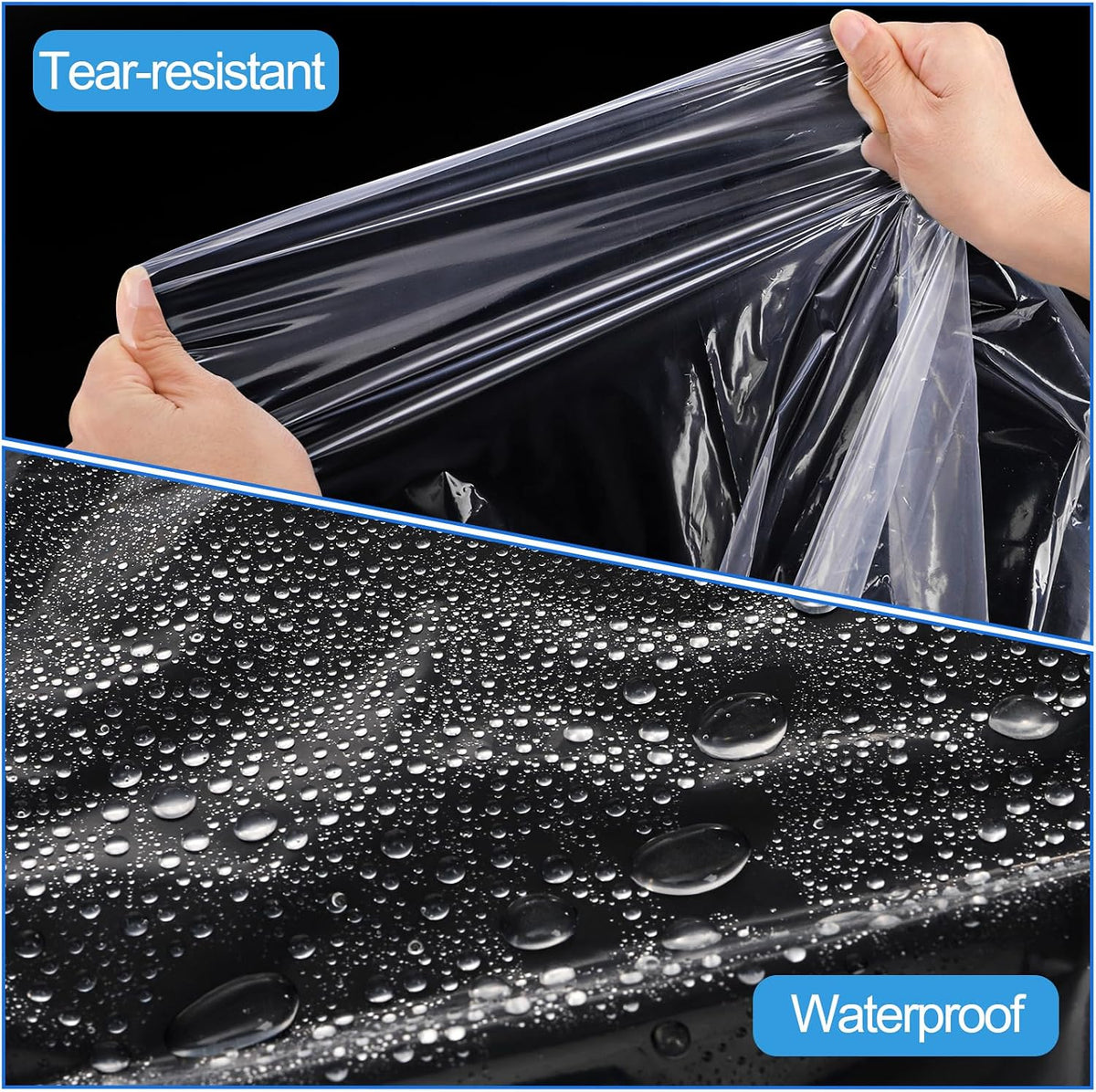 Foraineam 3 Pack Plastic Covers for Furniture, Waterproof & Dustproof Sofa Storage Covers, 118" x 158" Extra Large Bed Couch Protector Cover Shelter for Moving Protection and Long Term Storage