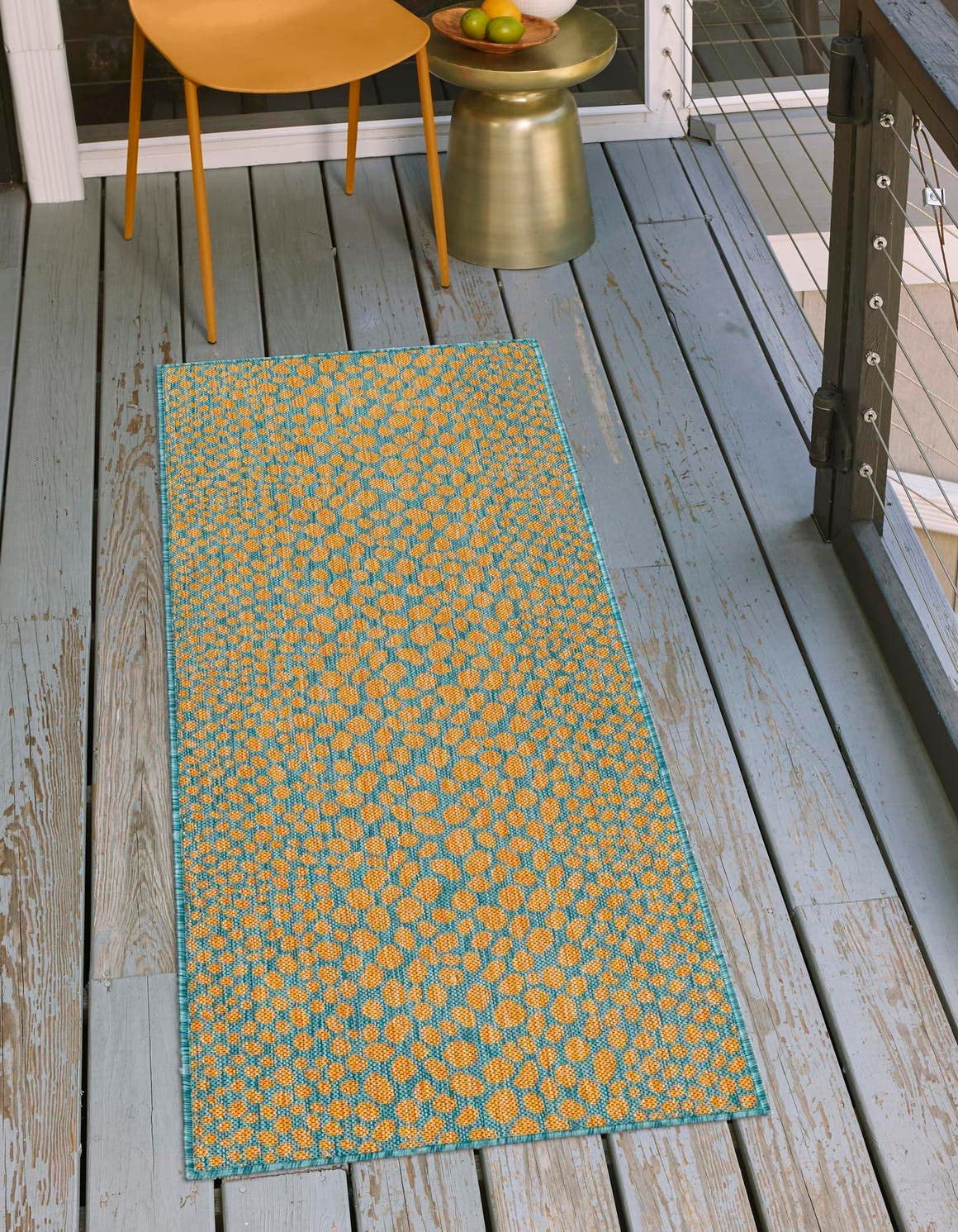 Unique Loom Outdoor Collection Area Rug - Cape Town (9' x 12' Rectangle, Blue/Ivory)