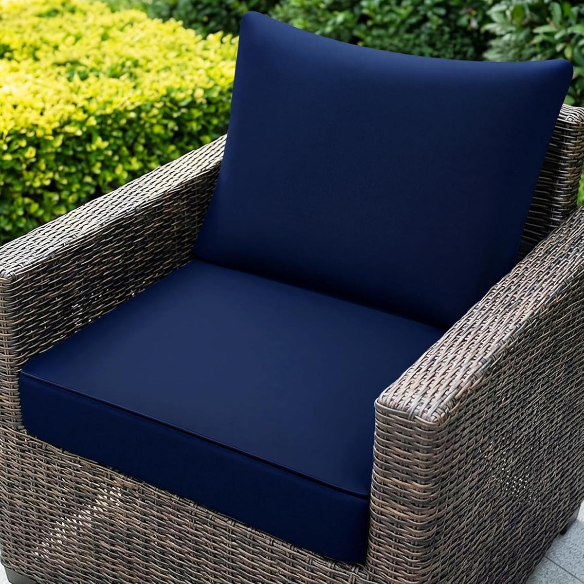 Outdoor Chair Cushion Patio Furniture Seat & Back Pillow 24 x 24 Inch Blue