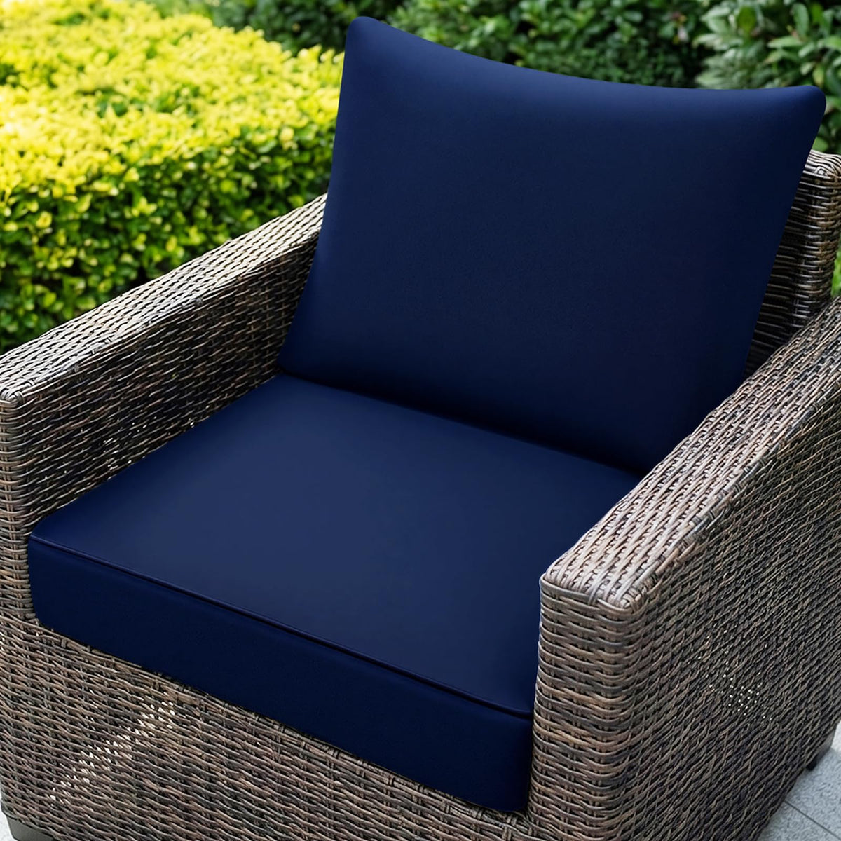 Outdoor Chair Cushion Patio Furniture Seat & Back Pillow 24 x 24 Inch Blue