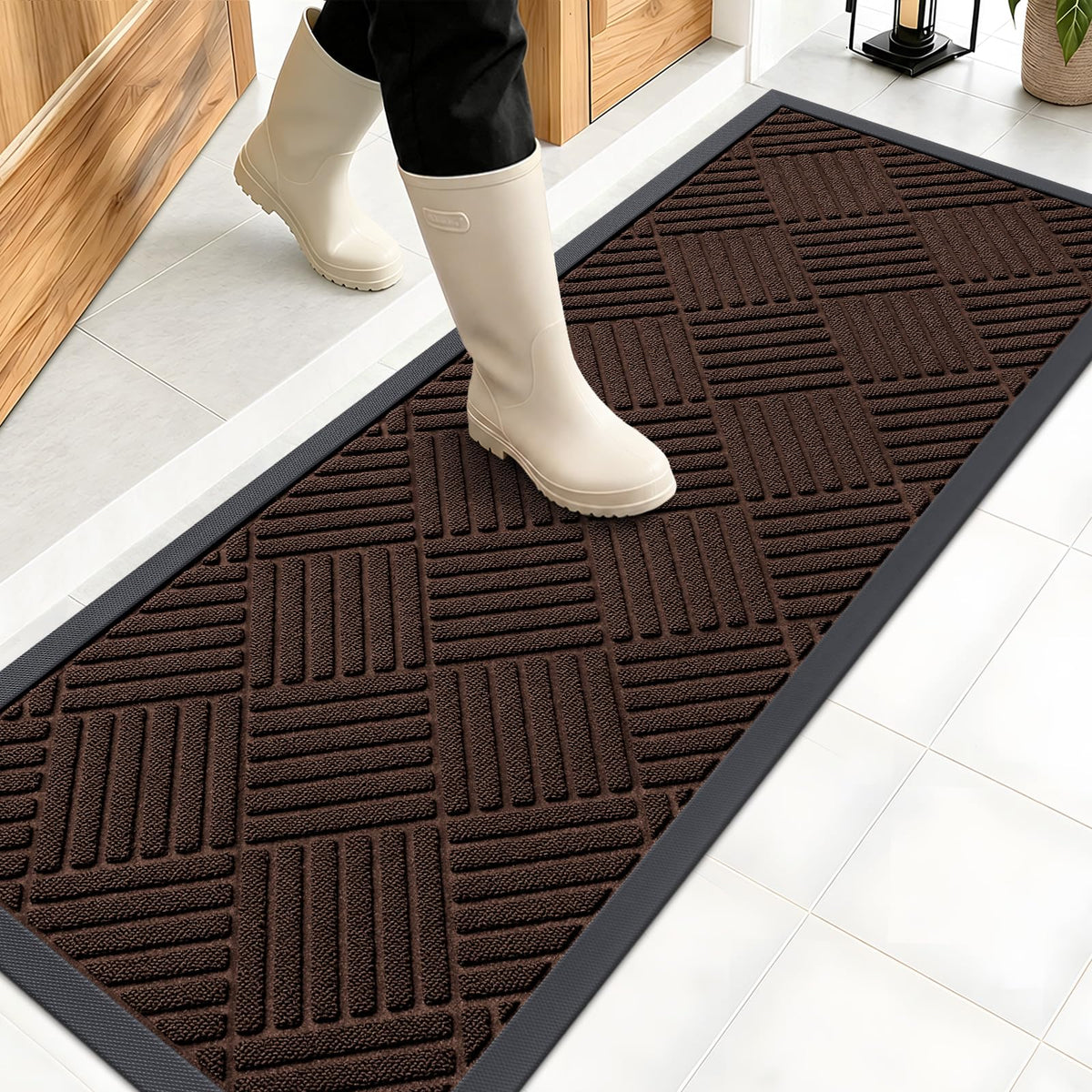 OLANLY Front Door Mat Outside Entrance, Waterproof Heavy-Duty Doormat