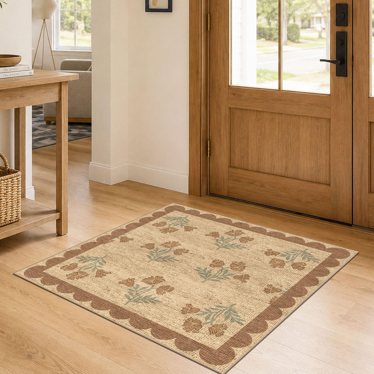 Floral Outdoor Rugs, 28"x43" Front Door Mat Indoor Outside Entrance