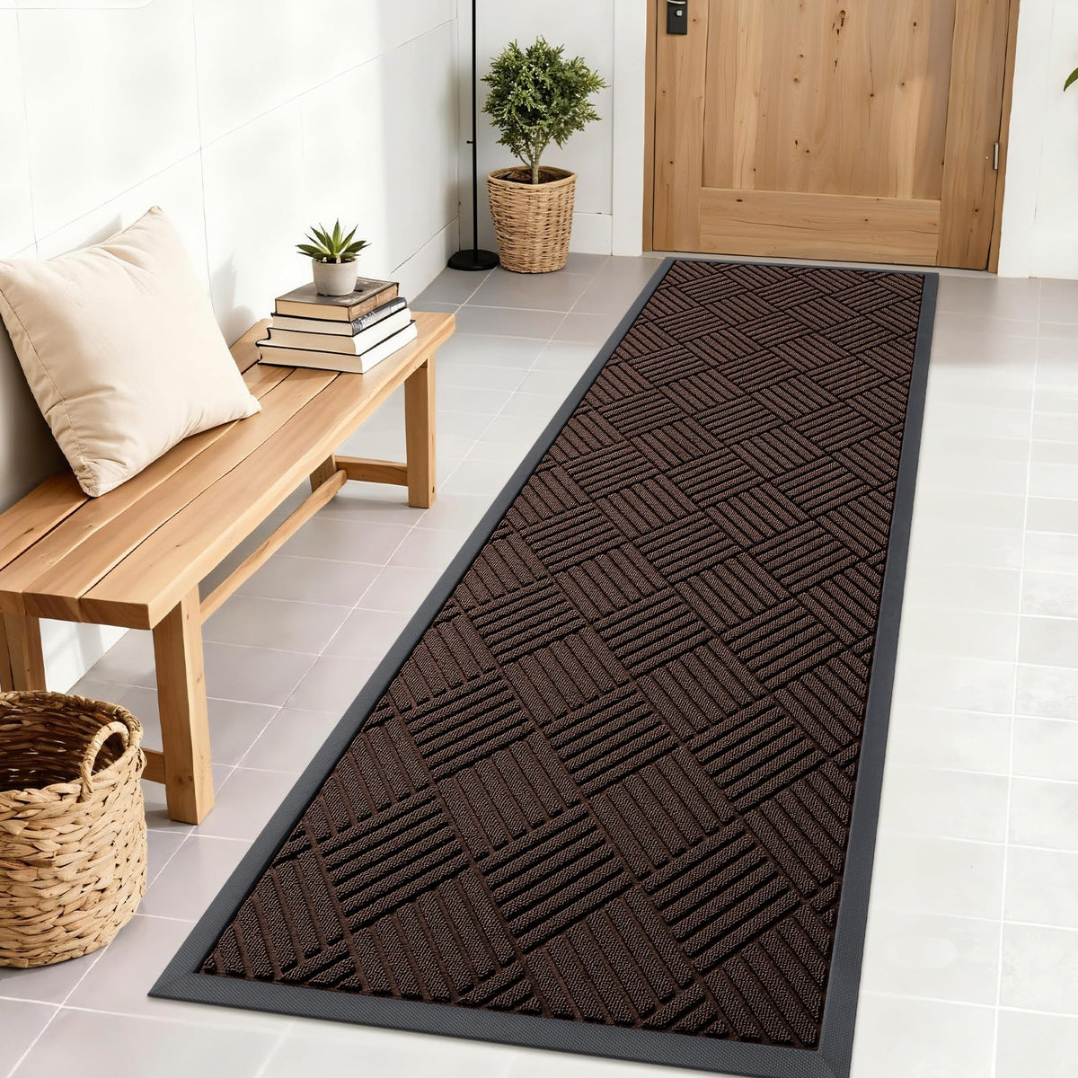 OLANLY Front Door Mat Outside Entrance, Waterproof Heavy-Duty Doormat