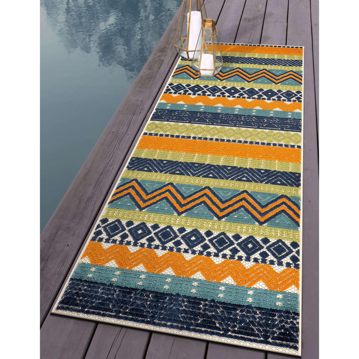 Rugshop Marbella Indoor/Outdoor Contemporary Boho Area Rug Gray 7'10" x 10'